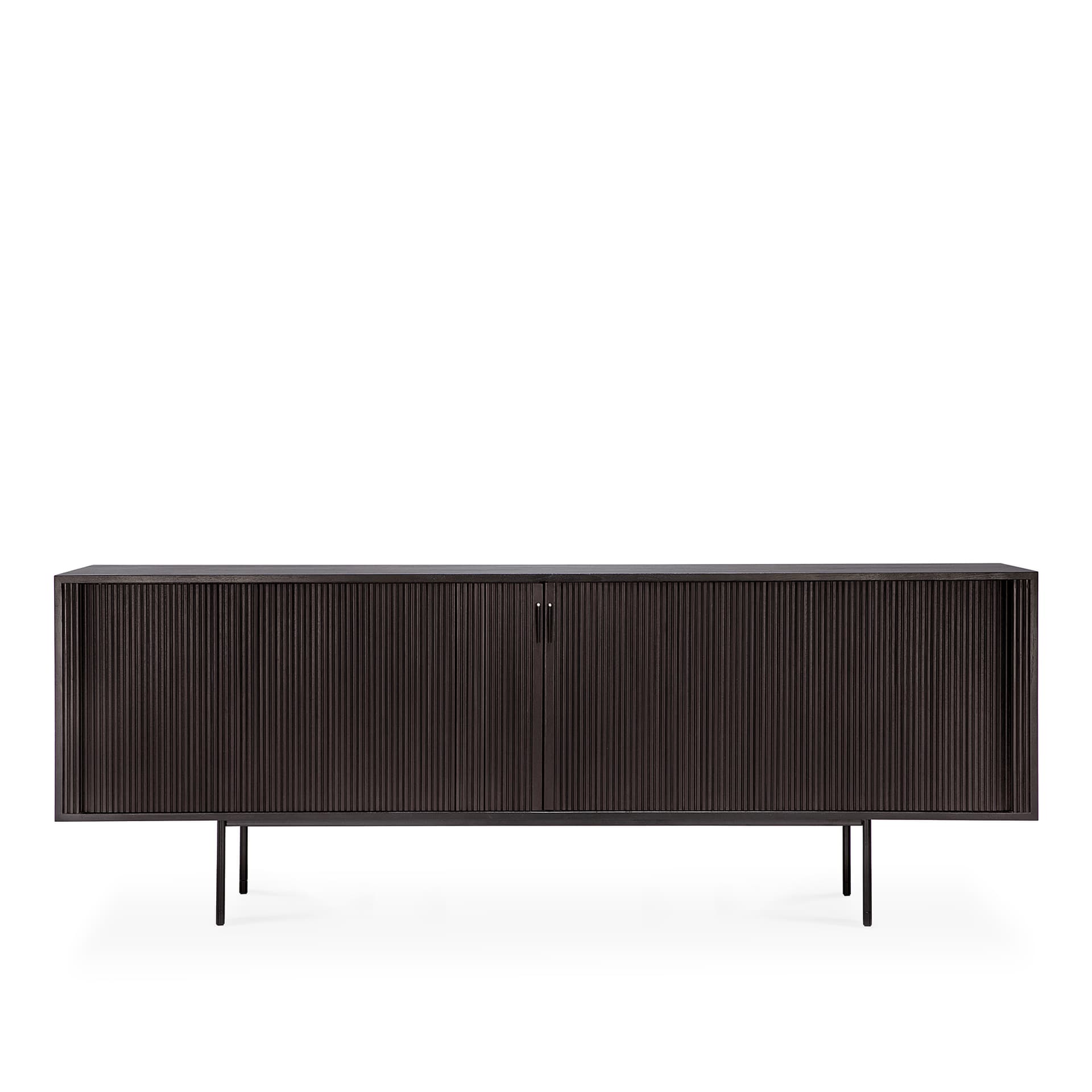 Ethnicraft - Roller Max Sideboard - Varnished Teak - Off Black - 2 Sliding Doors 224 cm - Skänkar och sideboards - Alain Van Havre - Svart - Trä