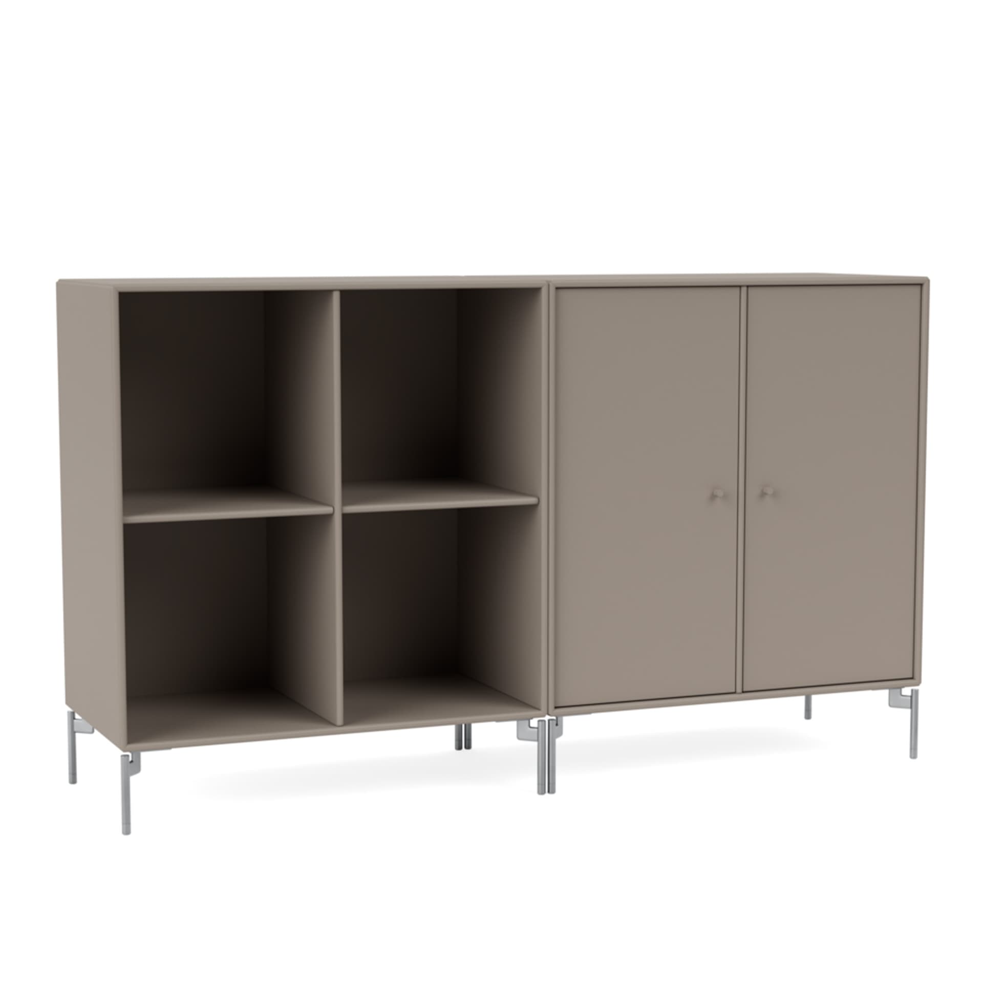 Montana - Pair Classic Sideboard 141-Truffle Matt Chrome - Skänkar och sideboards - Peter J. Lassen - Beige - Trä