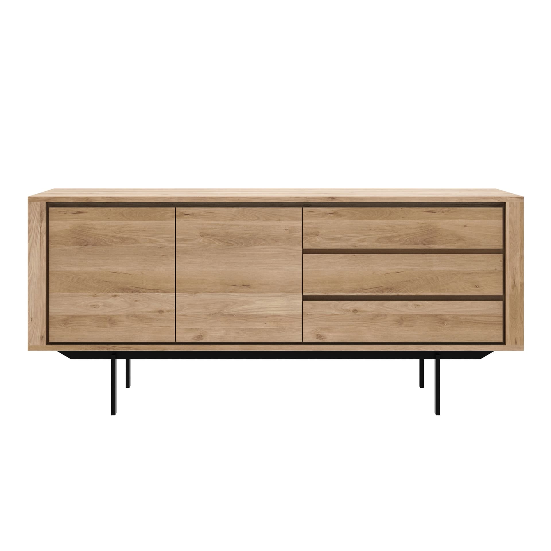 Ethnicraft - Shadow Sideboard Oak 2 Dörrar/3 Lådor - Skänkar och sideboards - Alain Van Havre - Metall/Trä