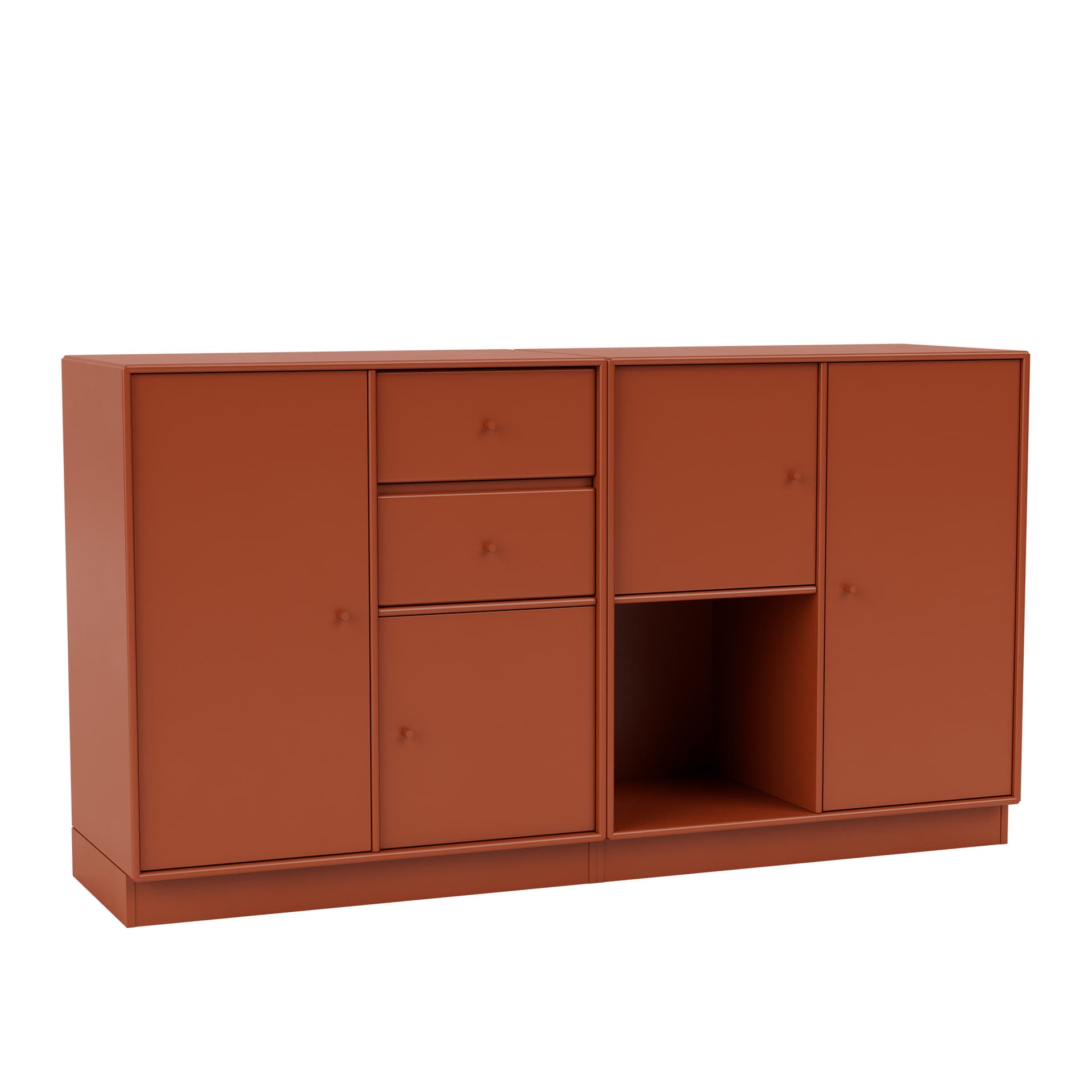 Montana - Couple Sideboard 162-Hokkaido 07 Plinth 7 cm - Skänkar och sideboards - Peter J. Lassen - Röd - Trä