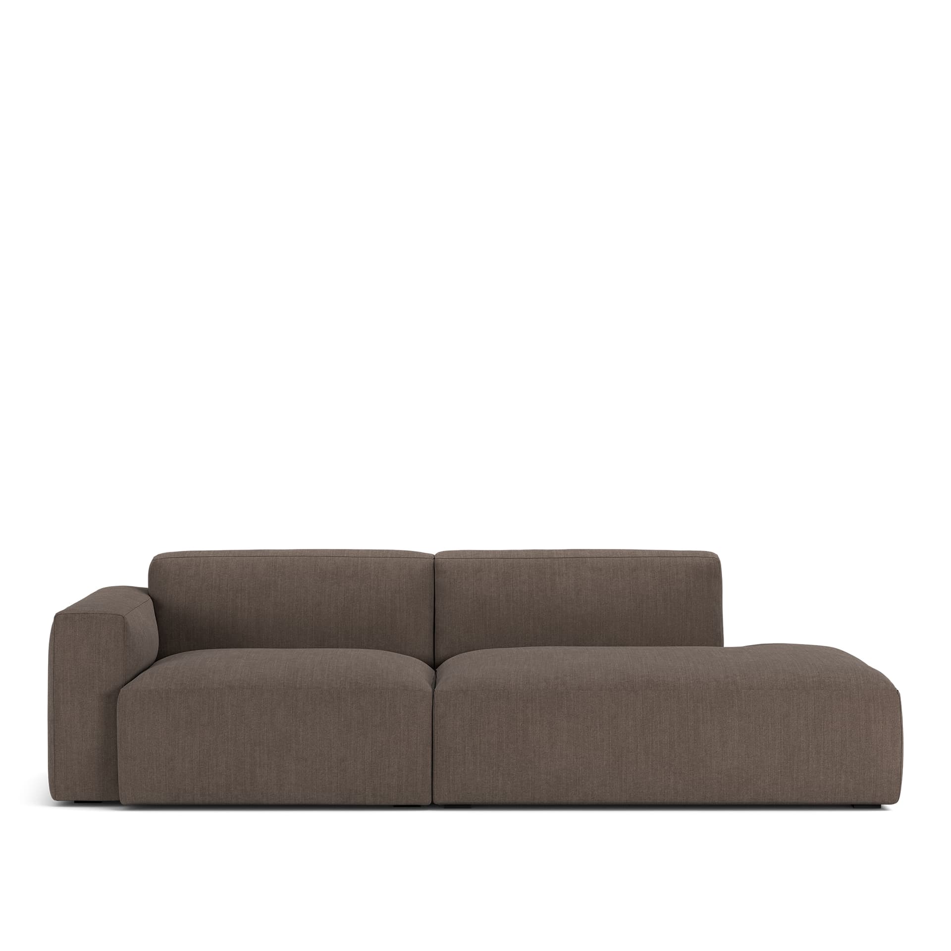NOGA - Brick 2-Seater Open End Right Shadow Dark Brown Fixed Upholstery - Soffor - Brun