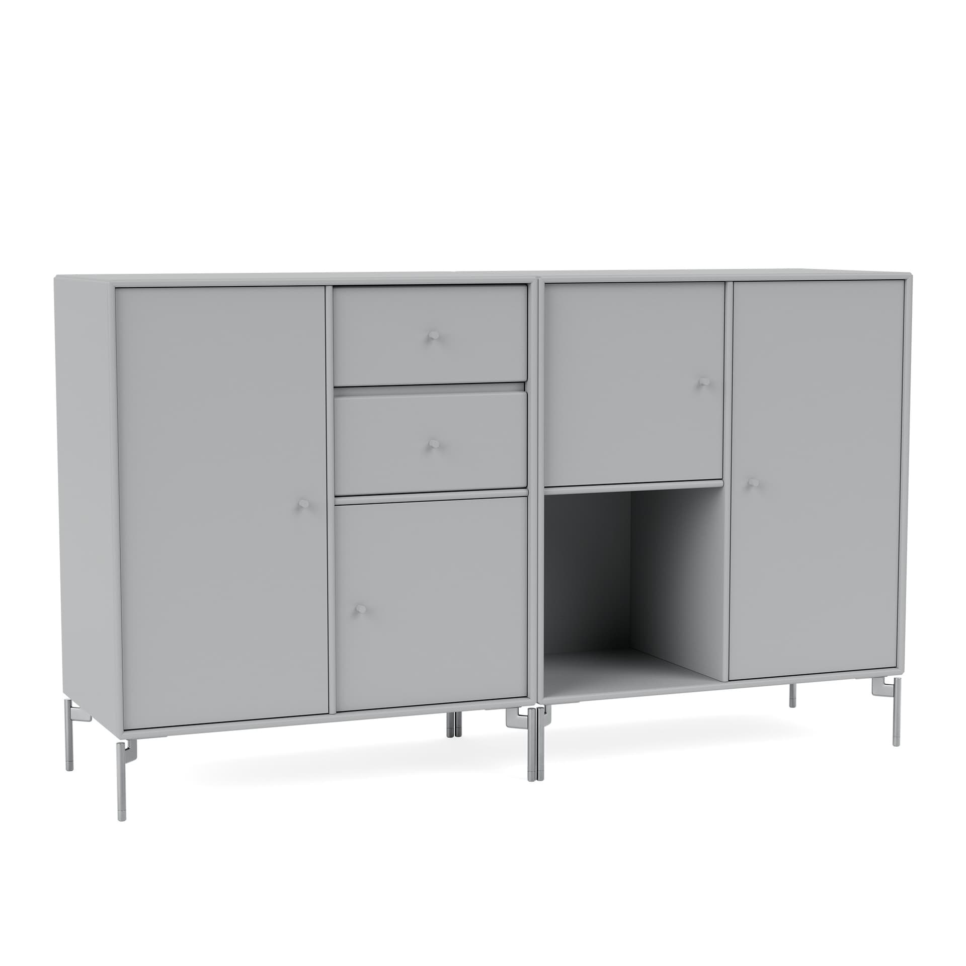 Montana - Couple Sideboard 02-Fjord Matt Chrome - Skänkar och sideboards - Peter J. Lassen - Blå - Trä