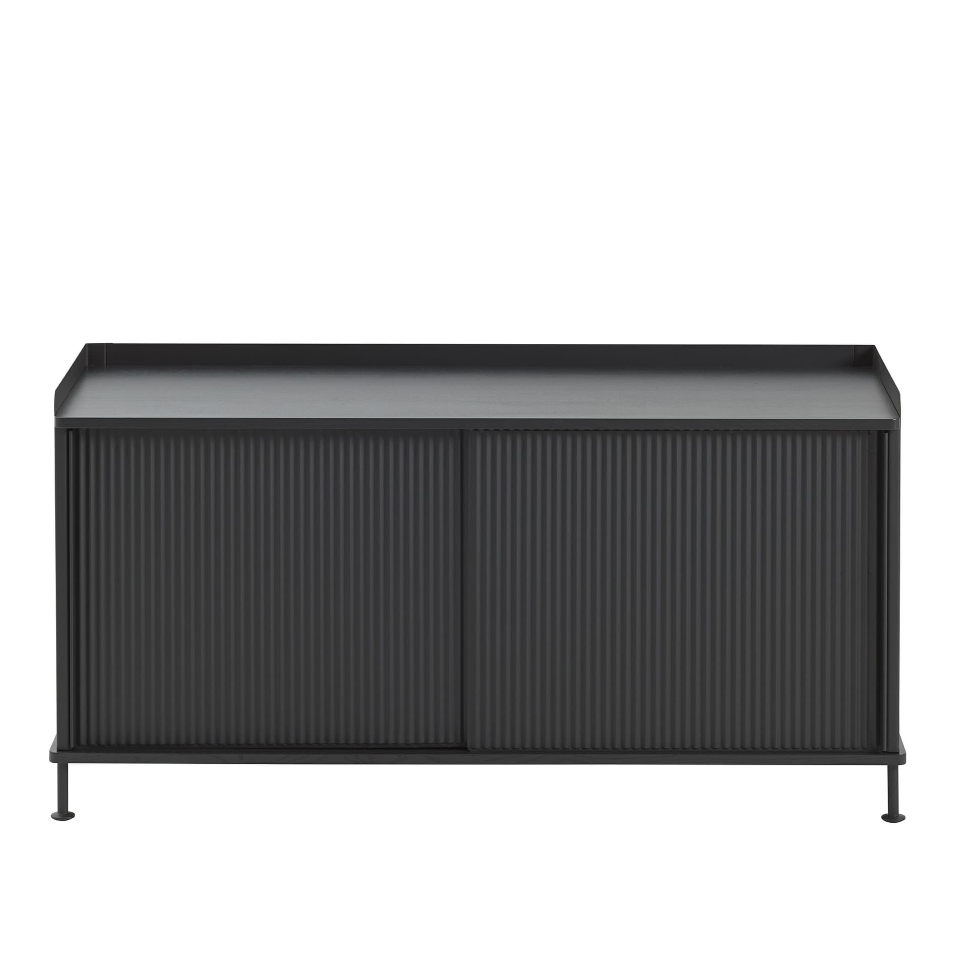 Muuto - Enfold Sideboard Low, Black/Black - Skänkar och sideboards - Thomas Bentzen - Svart - Metall/Trä