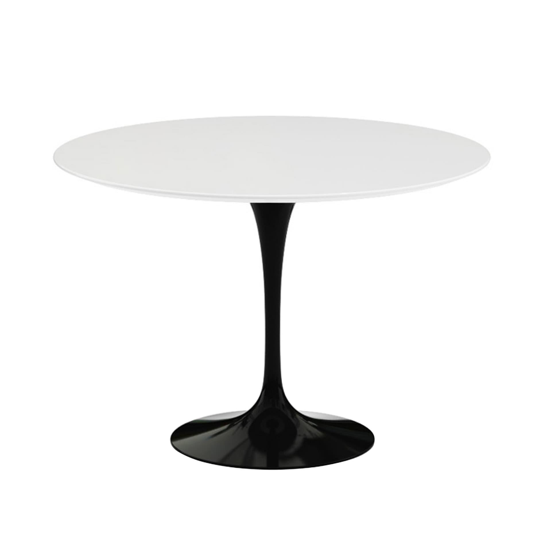 Knoll - Saarinen Round Table - Matbord, Ø 107 cm, Svart underrede, skiva i Vit laminat - Matbord - Eero Saarinen - Svart - Laminat/Metall