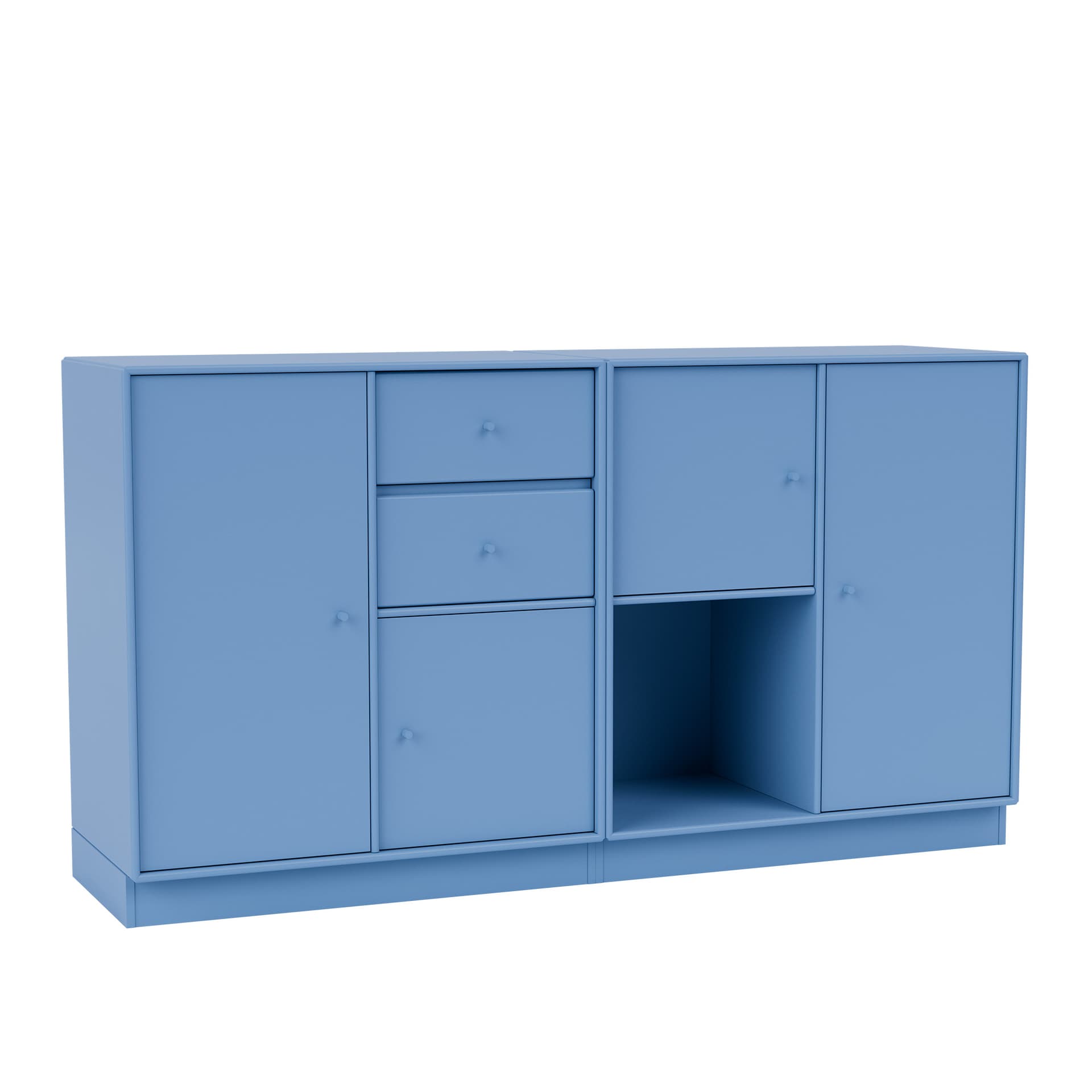Montana - Couple Sideboard 154-Azure 07 Plinth 7 cm - Skänkar och sideboards - Peter J. Lassen - Blå - Trä
