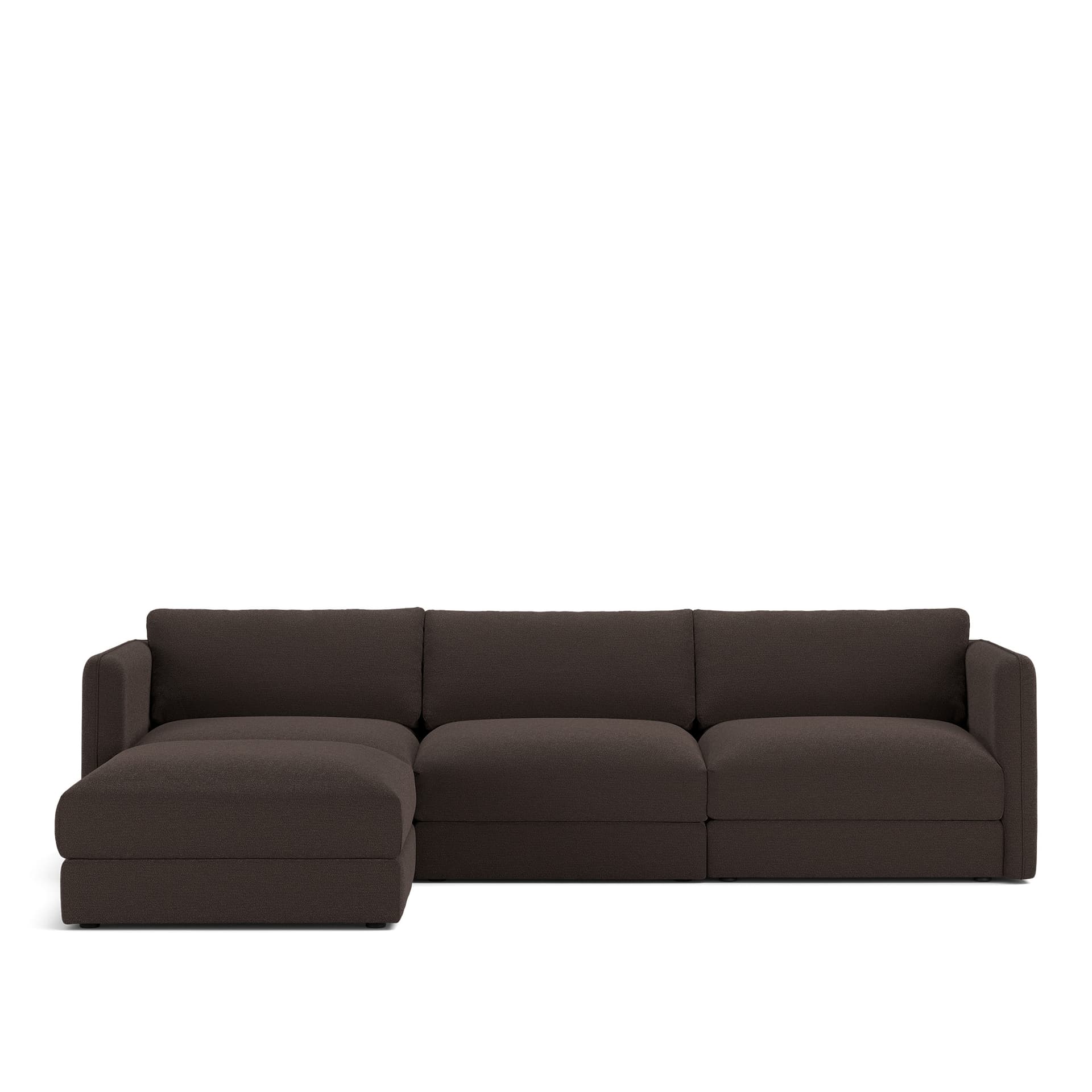 NOGA - Pavarotti 3-Seater + Footstool, Fixed Cover, Cushion Variant 03, Lario 120 - Soffor - Svart