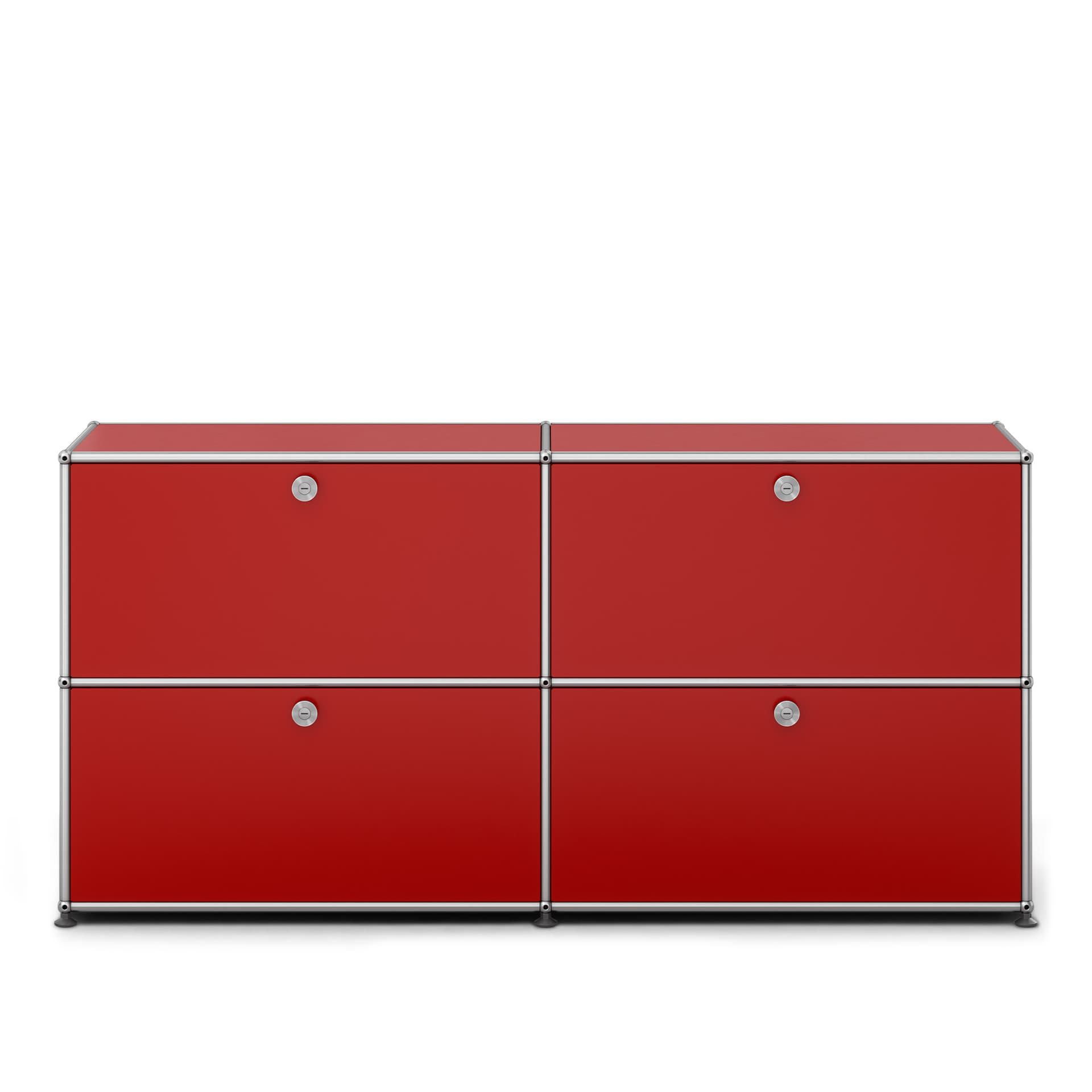 USM - USM Haller Sideboard E2 USM Ruby Red - Skänkar och sideboards - Fritz Haller & Paul Schärer - Röd - Metall