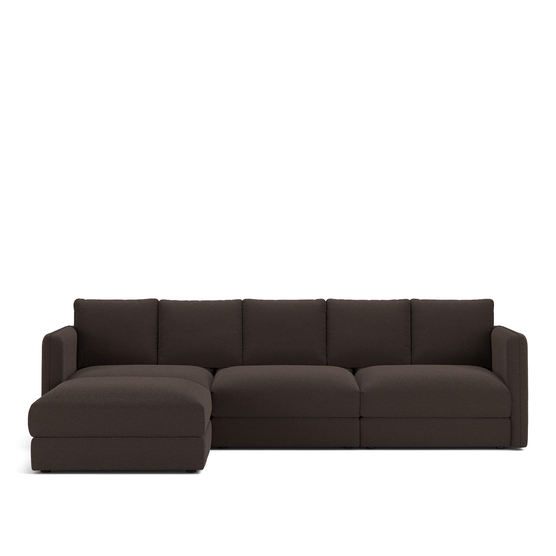 NOGA - Pavarotti 3-Seater + Footstool, Fixed Cover, Cushion Variant 02, Lario 120 - Soffor - Svart