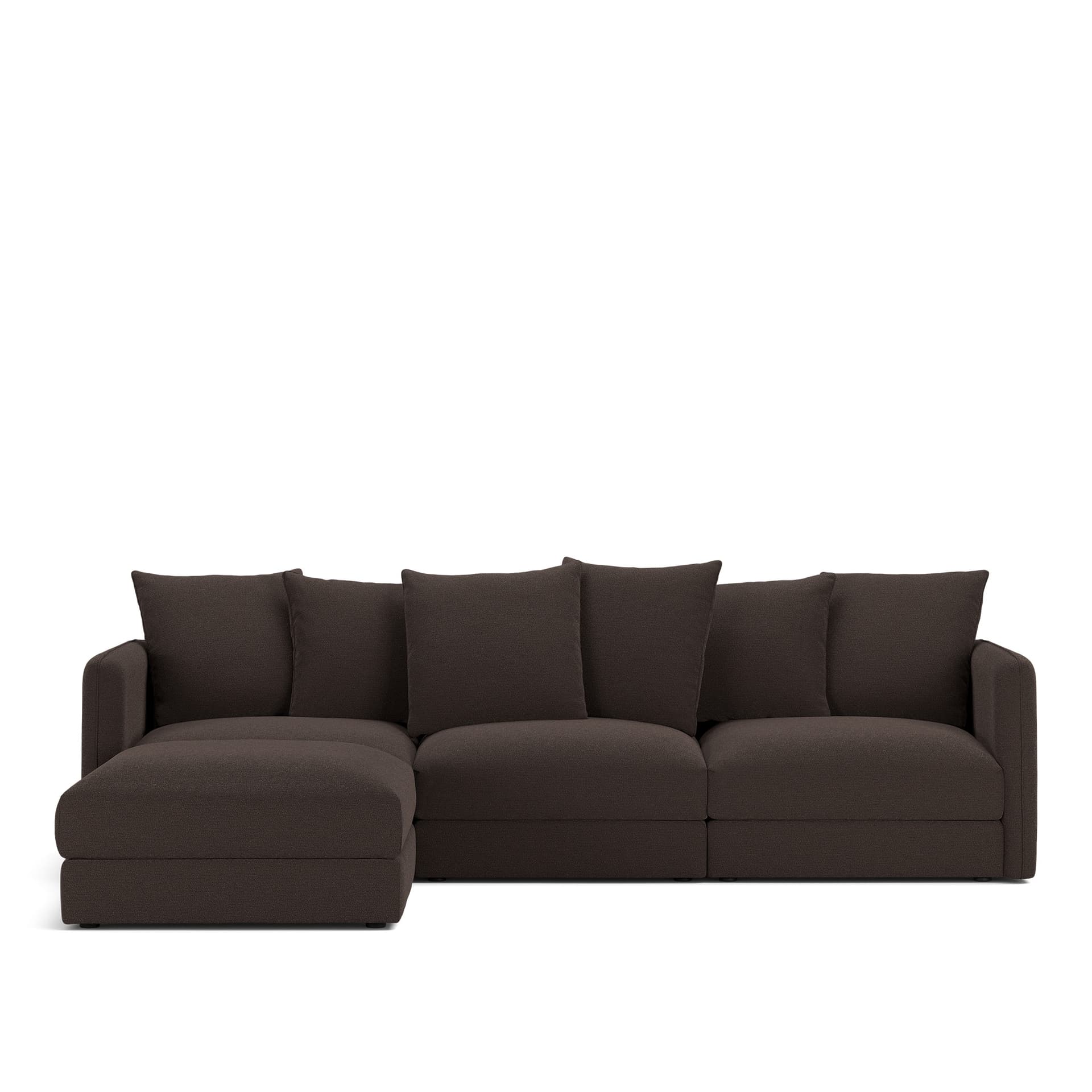 NOGA - Pavarotti 3-Seater + Footstool, Removable Cover, Cushion Variant 01, Lario 120 - Soffor - Svart