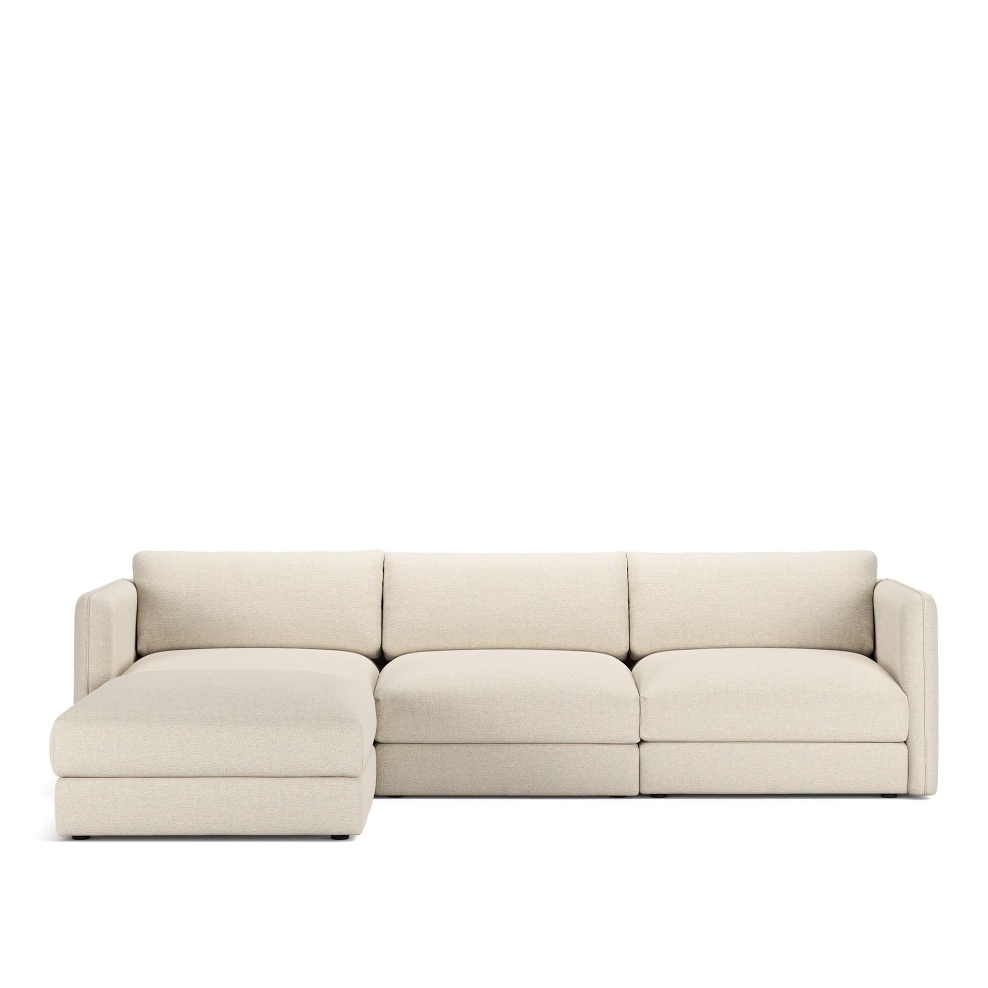 NOGA - Pavarotti 3-Seater + Footstool, Fixed Cover, Cushion Variant 03, Lario 38 - Soffor - Beige
