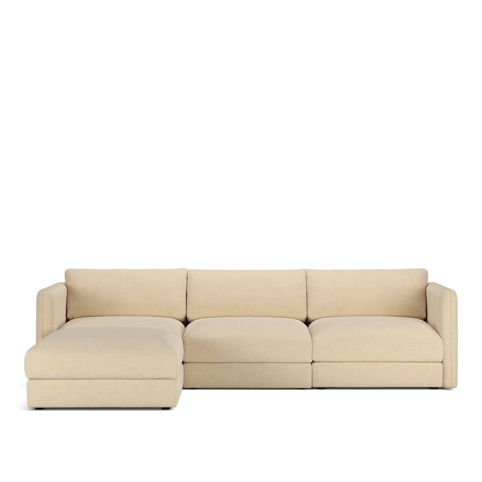 NOGA - Pavarotti 3-Seater + Footstool, Fixed Cover, Cushion Variant 03, Sienna 101 - Soffor - Beige