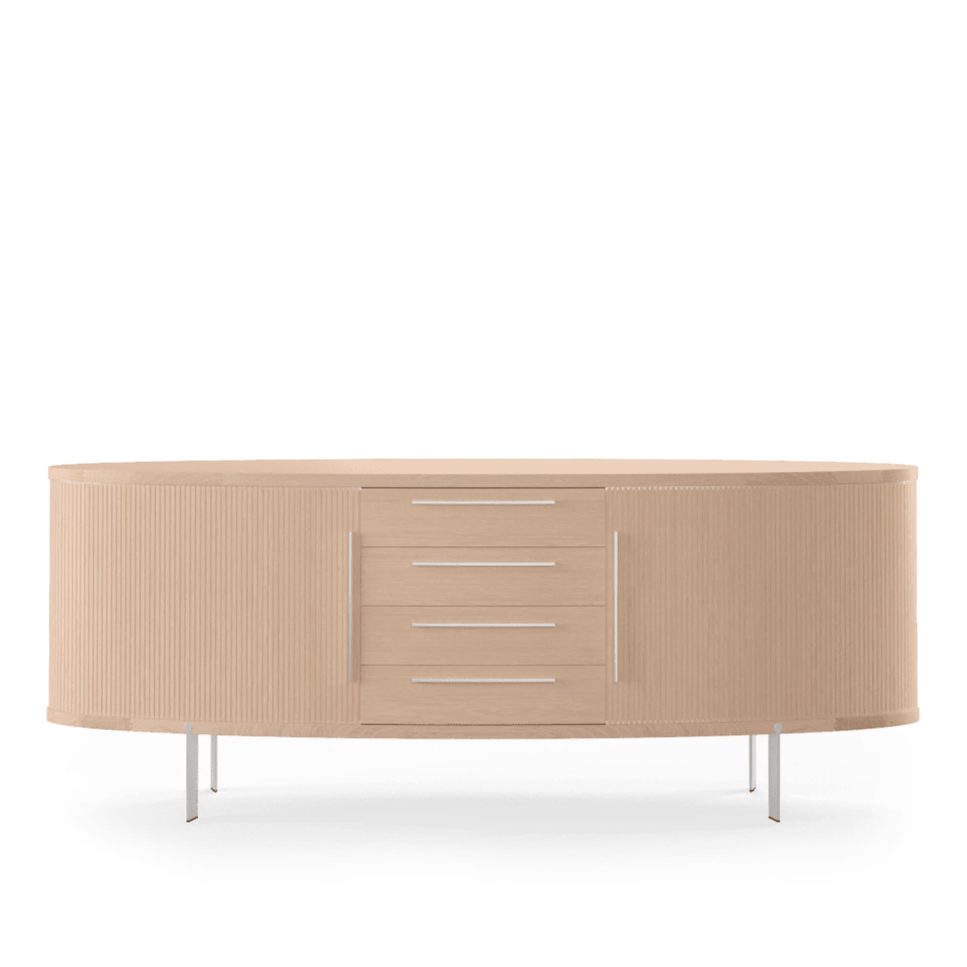 Naver Collection - AK 1300 Skänk, Såpad ek, Ben i rostfritt stål - Skänkar och sideboards - Nissen & Gehl - Träfärgad - Metall/Trä