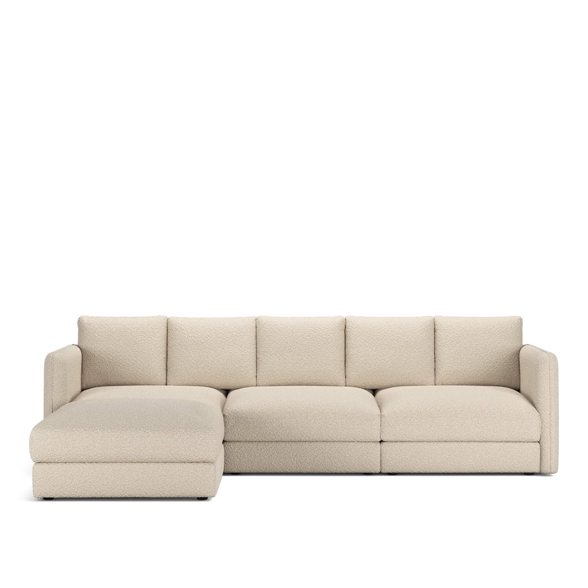 NOGA - Pavarotti 3-Seater + Footstool, Fixed Cover, Cushion Variant 02, Ascot White - Soffor - Vit