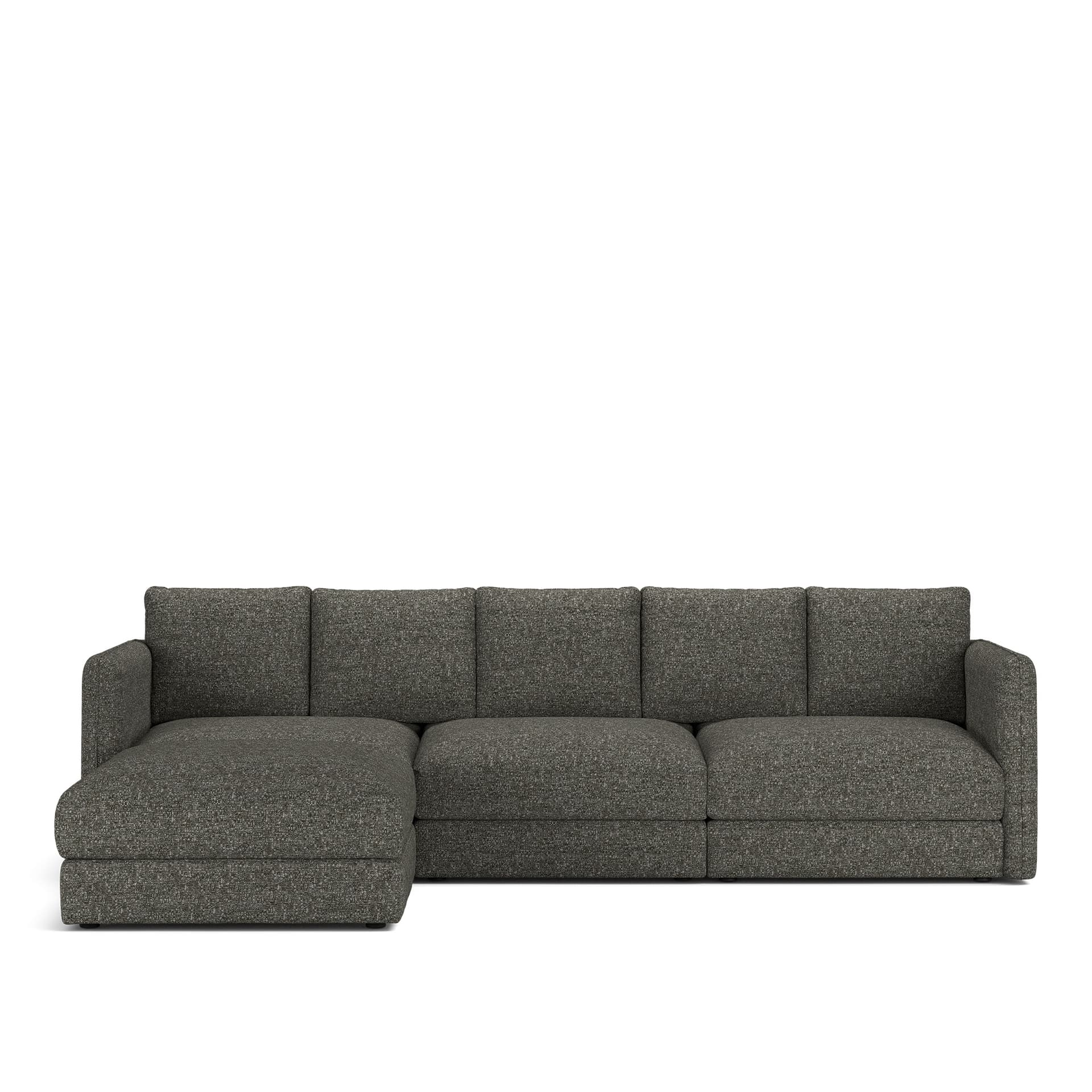 NOGA - Pavarotti 3-Seater + Footstool, Fixed Cover, Cushion Variant 02, Lucinasco 06 - Soffor - Svart