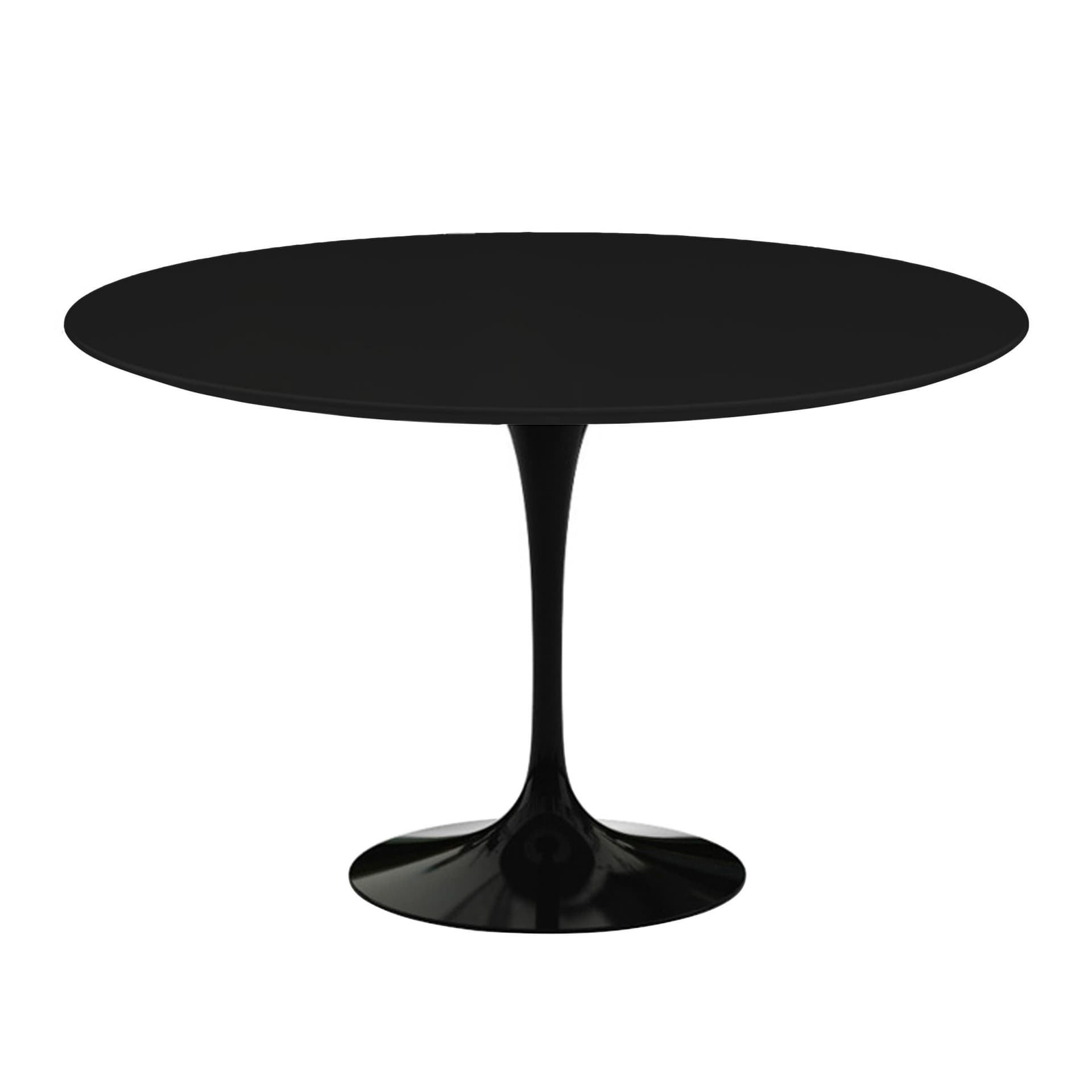 Knoll - Saarinen Round Table - Matbord, Ø 120 cm, Svart underrede, skiva i Svart laminat - Matbord - Eero Saarinen - Svart - Laminat/Metall