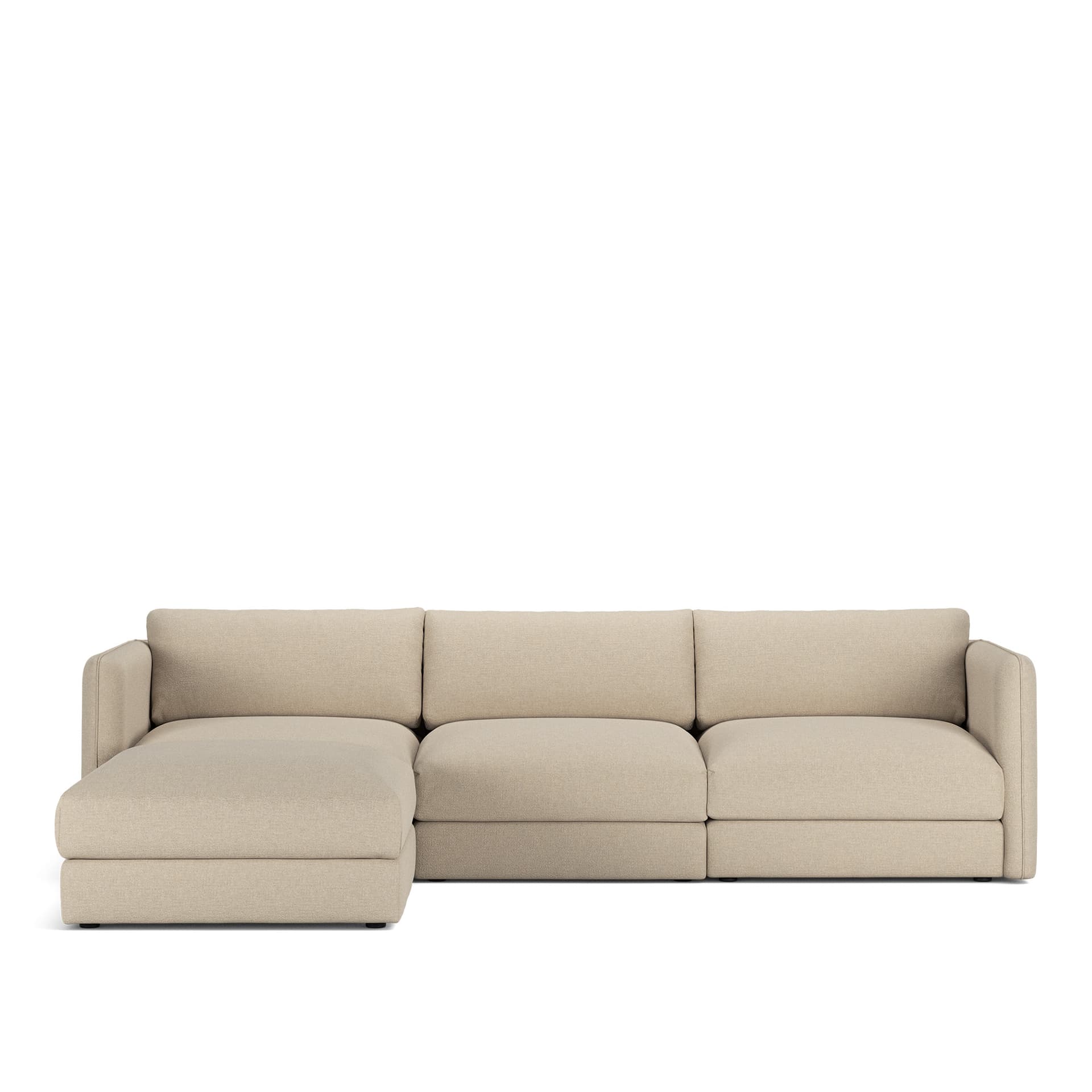 NOGA - Pavarotti 3-Seater + Footstool, Removable Cover, Cushion Variant 03, Lario 107 - Soffor - Beige