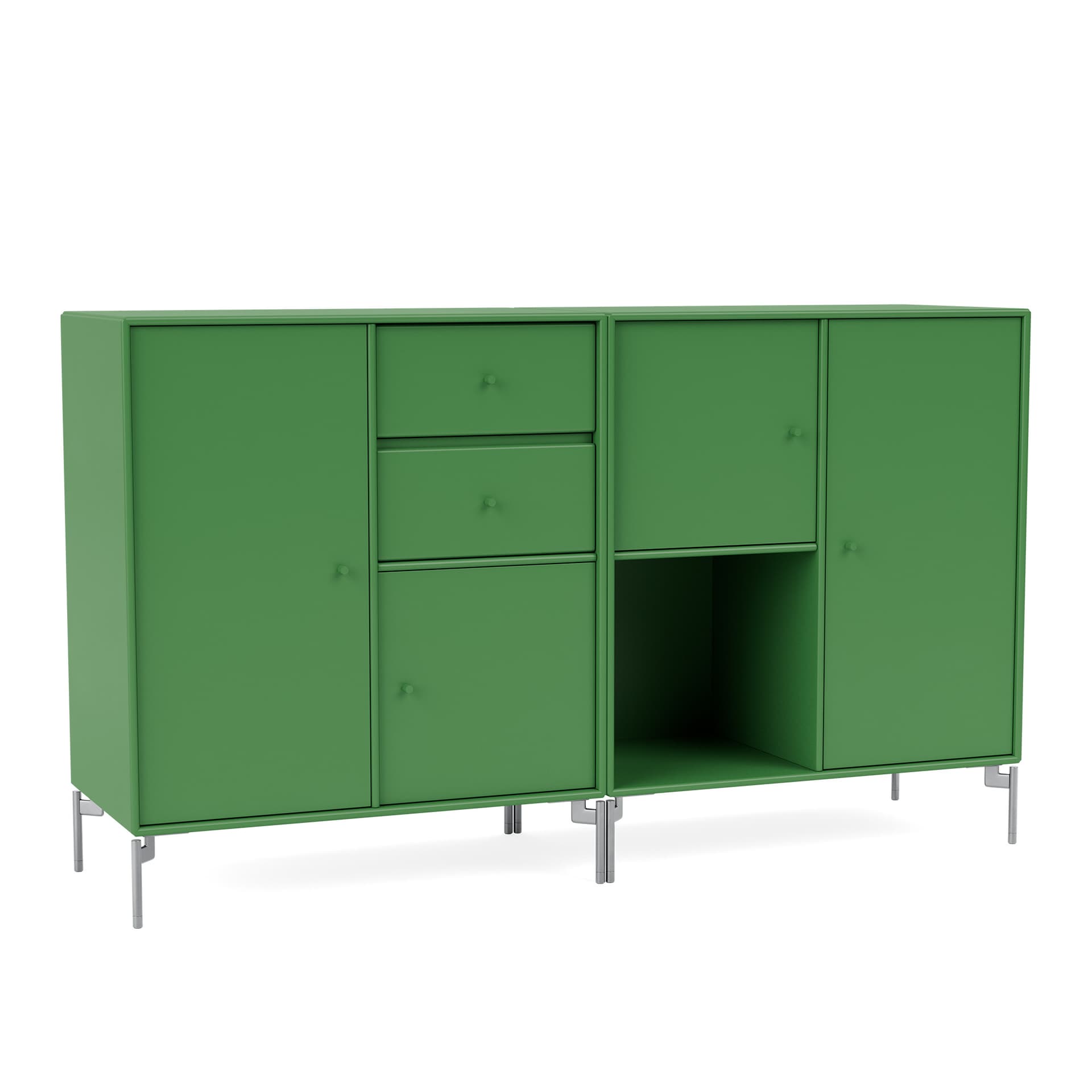 Montana - Couple Sideboard 152-Parsley Matt Chrome - Skänkar och sideboards - Peter J. Lassen - Grön - Trä
