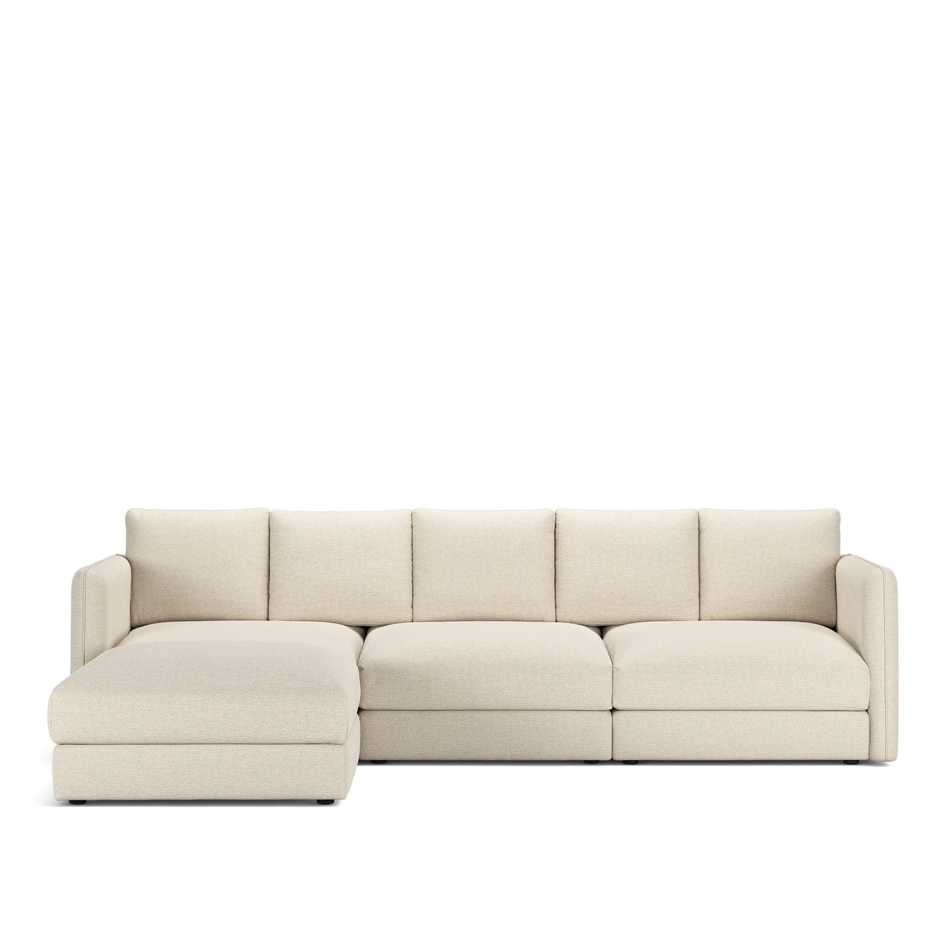 NOGA - Pavarotti 3-Seater + Footstool, Fixed Cover, Cushion Variant 02, Lario 38 - Soffor - Beige