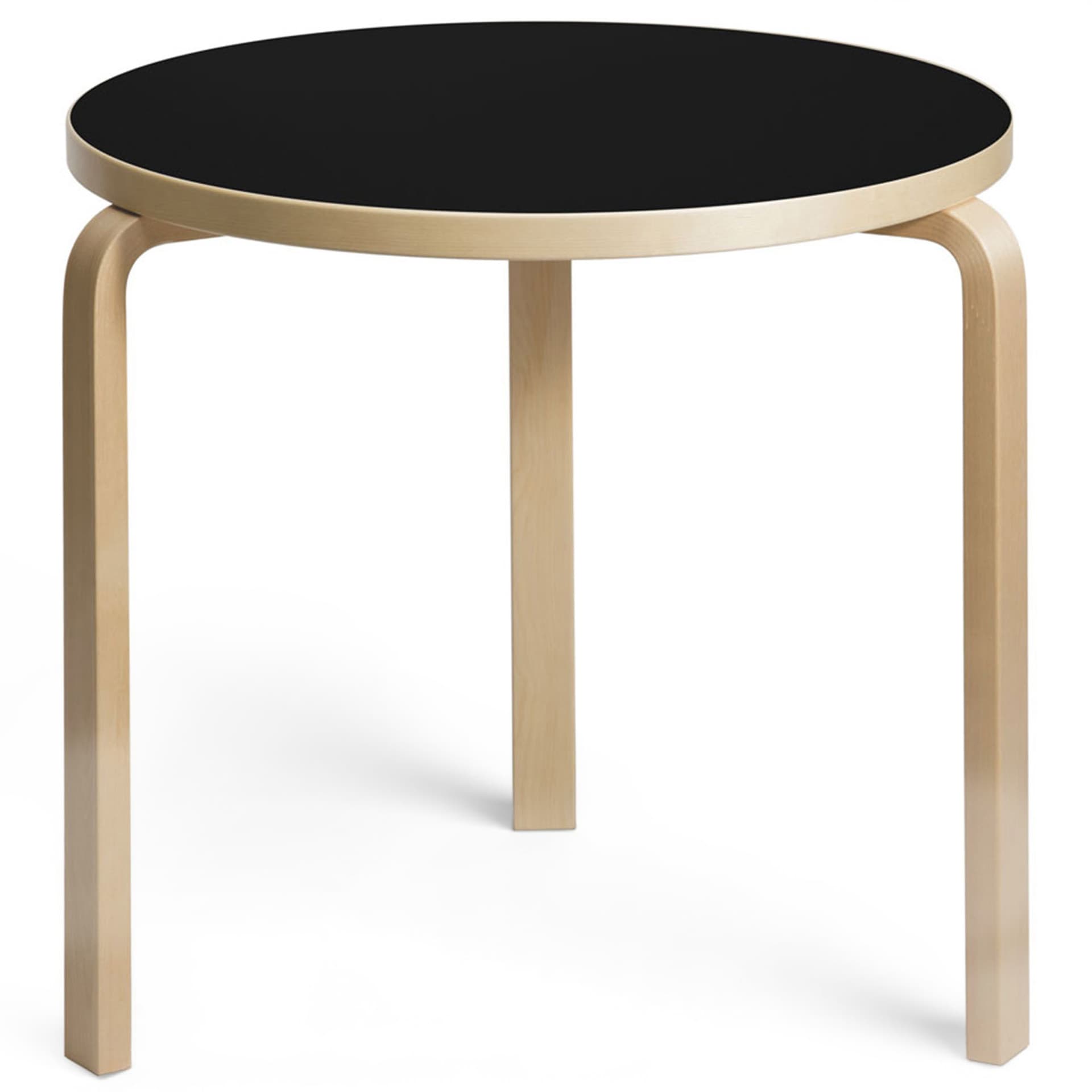 Artek - Aalto Bord 90B, Svart linoleum, Klarlackad - Matbord - Alvar Aalto - Svart - Trä/Plast