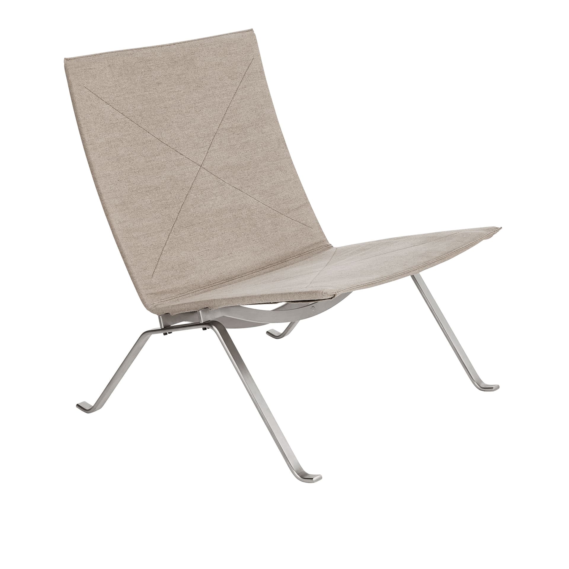 Fritz Hansen - PK22, Canvas, Natural - Fåtöljer - Poul Kjærholm - Beige - Metall