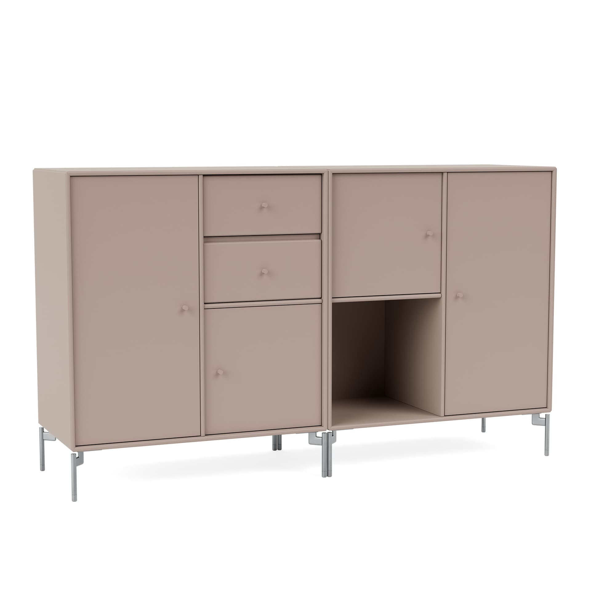 Montana - Couple Sideboard - Mushroom / Matt Chrome Legs - Skänkar och sideboards - Peter J. Lassen - Beige