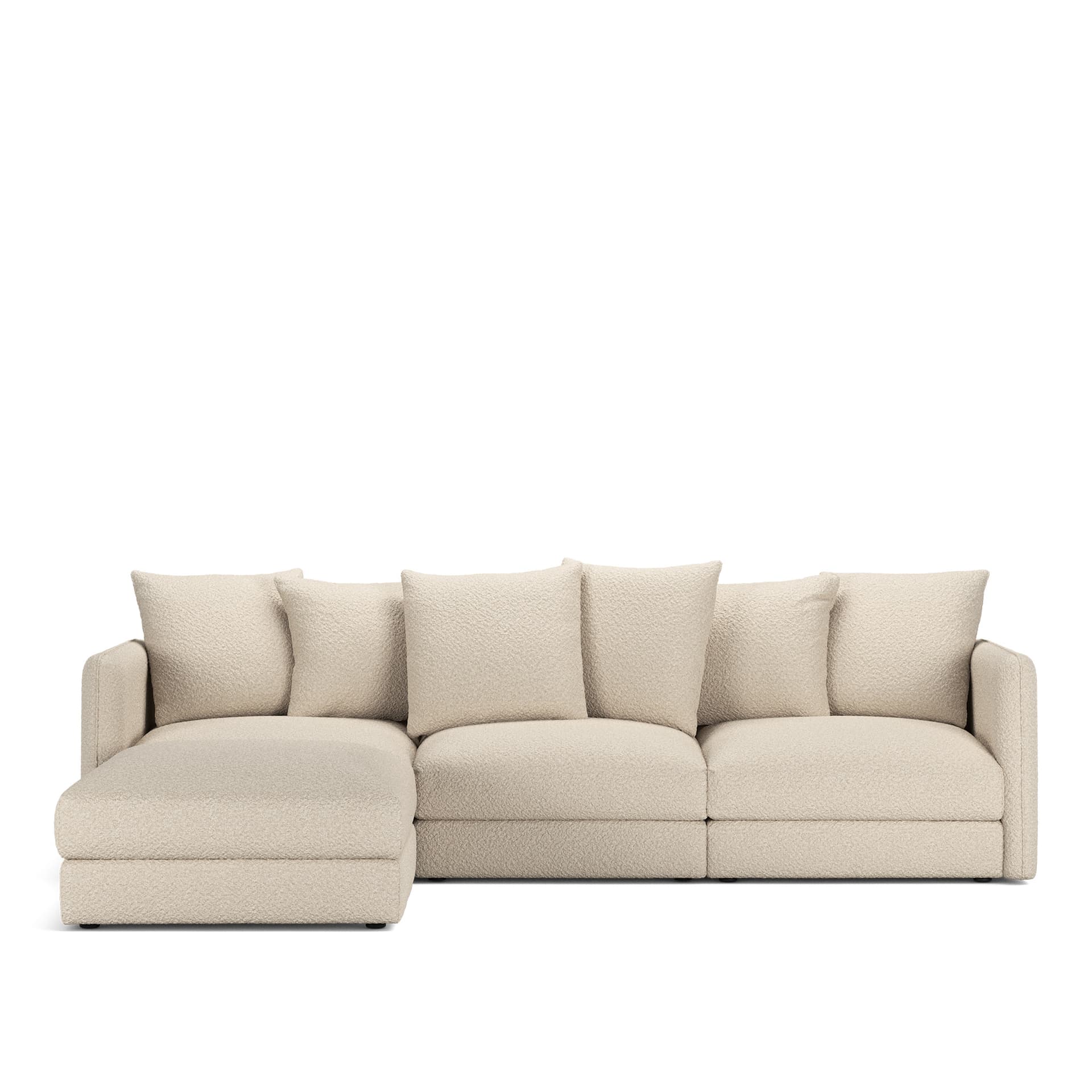 NOGA - Pavarotti 3-Seater + Footstool, Removable Cover, Cushion Variant 01, Ascot White - Soffor - Vit