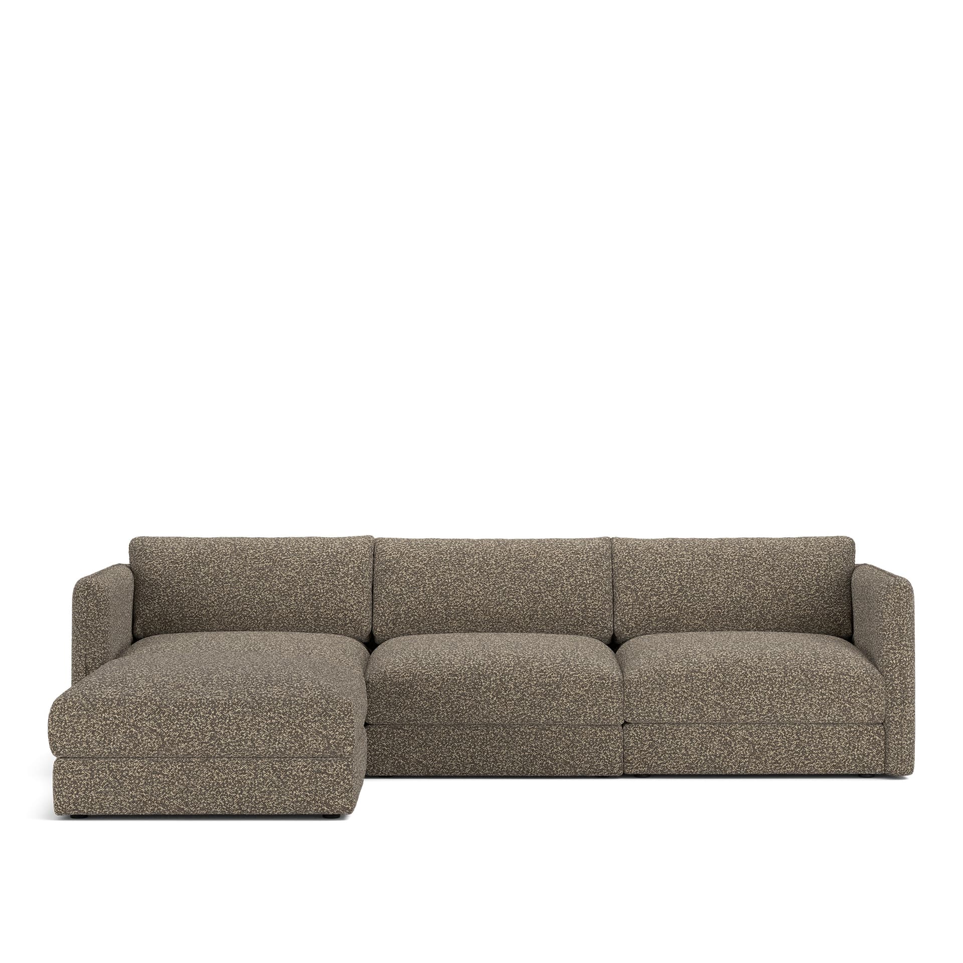 NOGA - Pavarotti 3-Seater + Footstool, Fixed Cover, Cushion Variant 03, Vellus 02 - Soffor - Brun