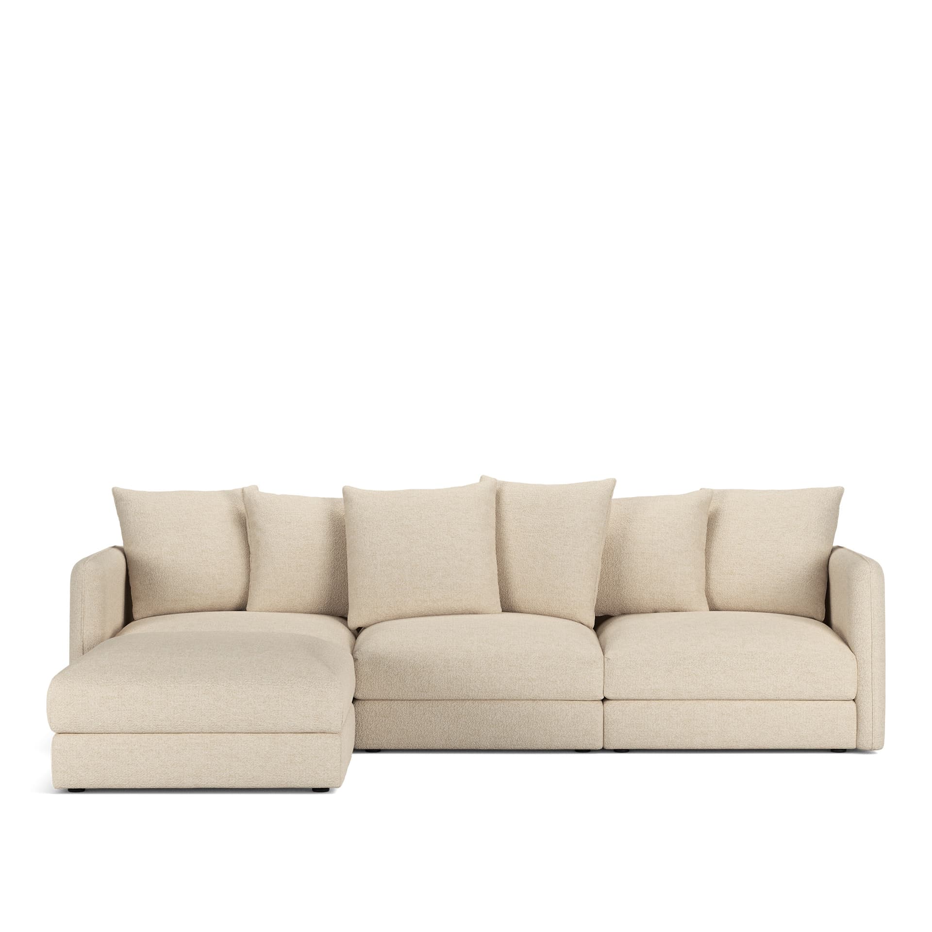 NOGA - Pavarotti 3-Seater + Footstool, Fixed Cover, Cushion Variant 01, Lucinasco 20 - Soffor - Beige
