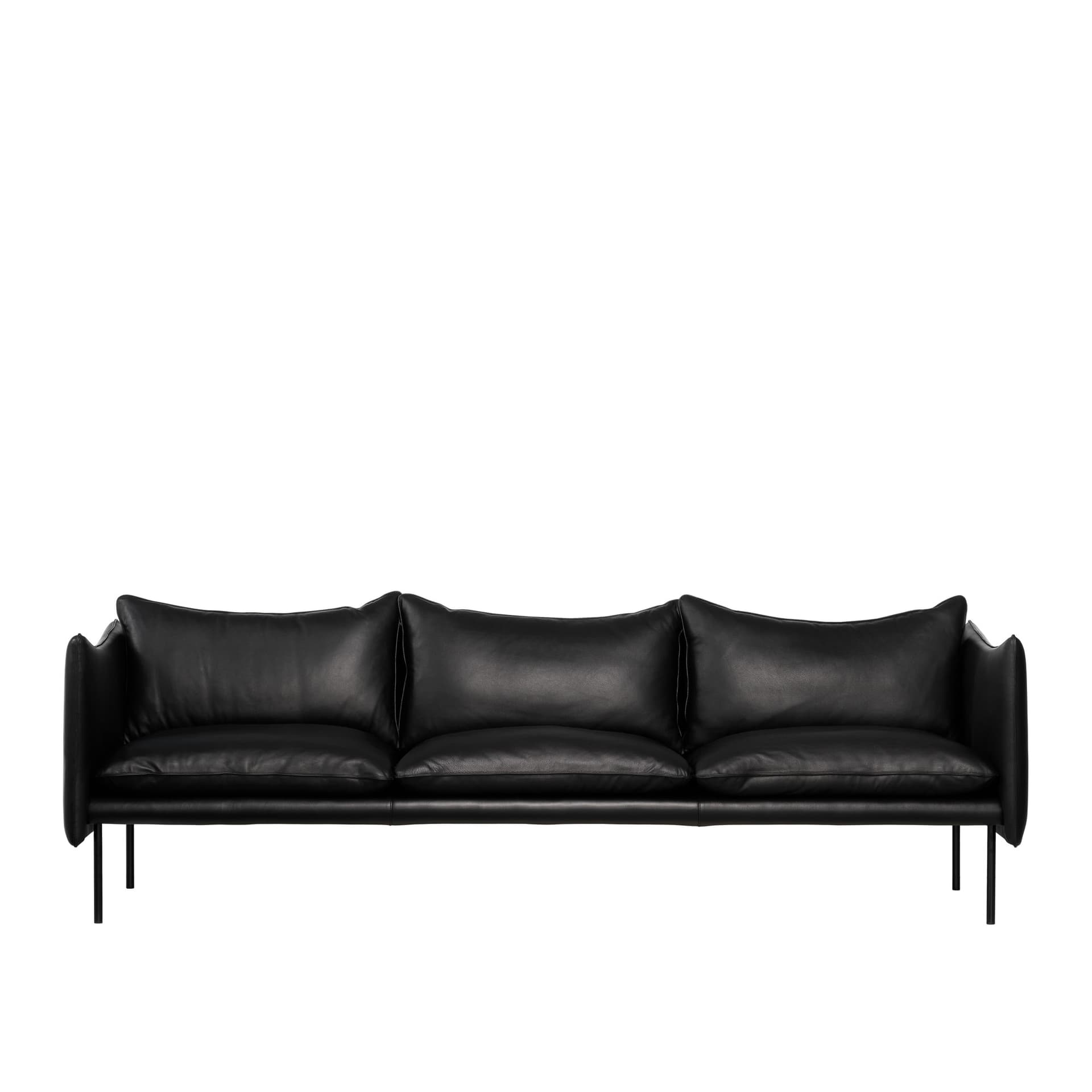 Fogia - Tiki Soffa, 3-sits, Svart Underrede, Läder Elmosoft - Soffor - Andreas Engesvik - Svart
