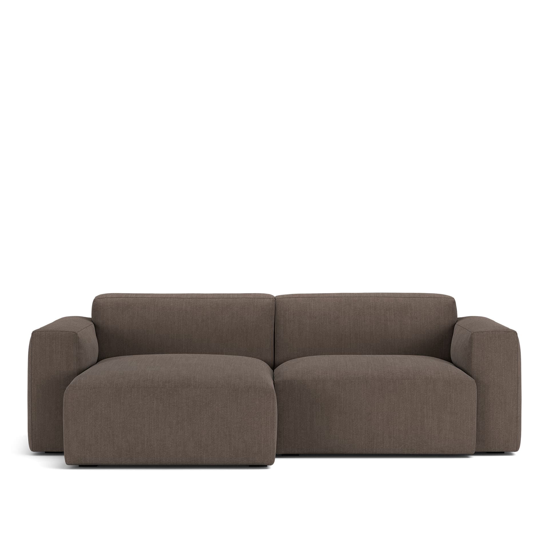 NOGA - Brick 2-Seater Chaise Lounge Left Shadow Dark Brown Fixed Upholstery - Soffor - Brun