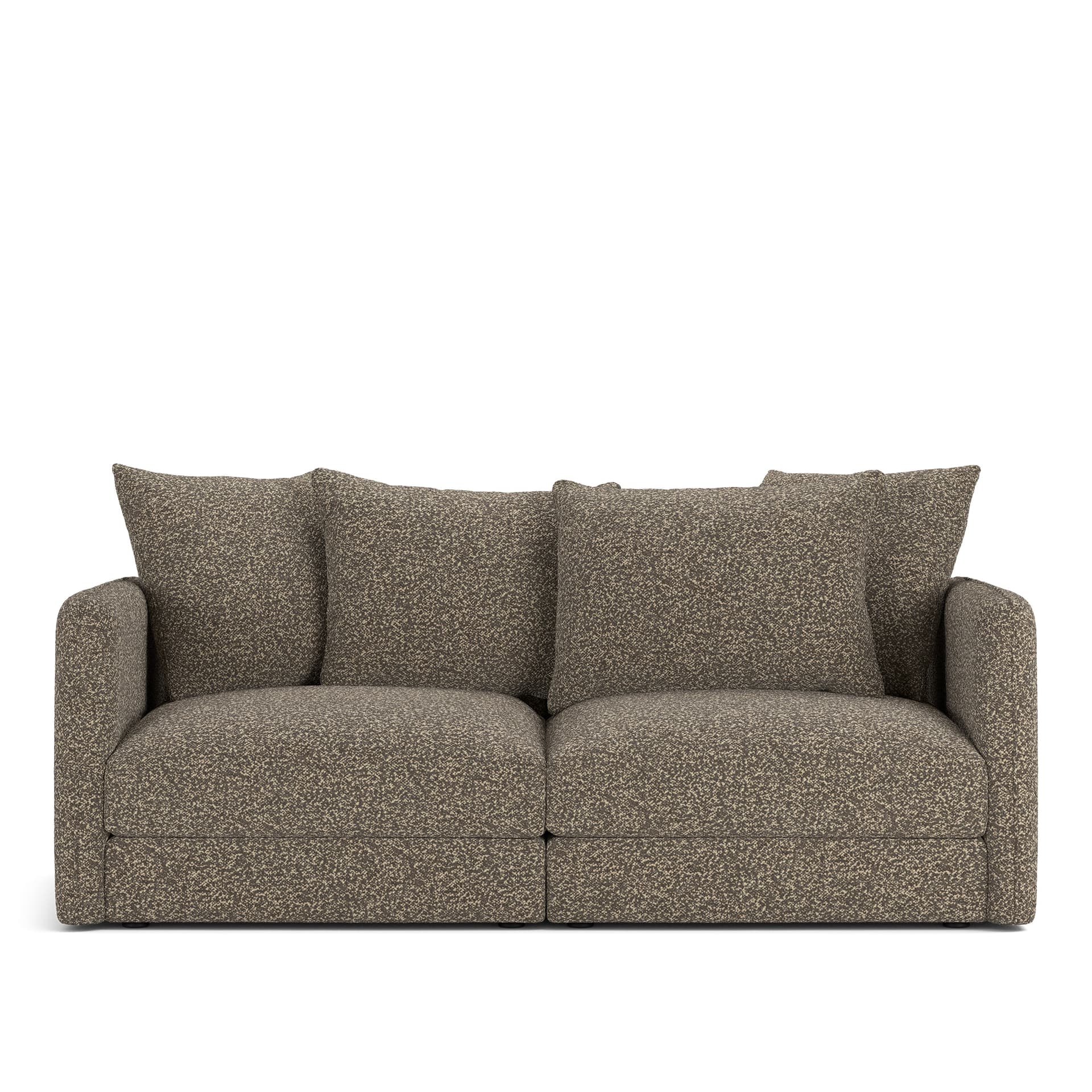 NOGA - Pavarotti 2-Seater, Fixed Cover, Cushion Variant 01, Vellus 02 - Soffor - Brun