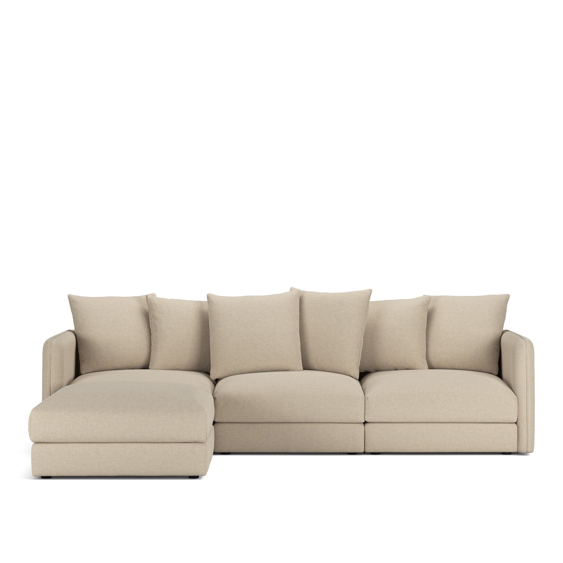 NOGA - Pavarotti 3-Seater + Footstool, Removable Cover, Cushion Variant 01, Lario 107 - Soffor - Beige