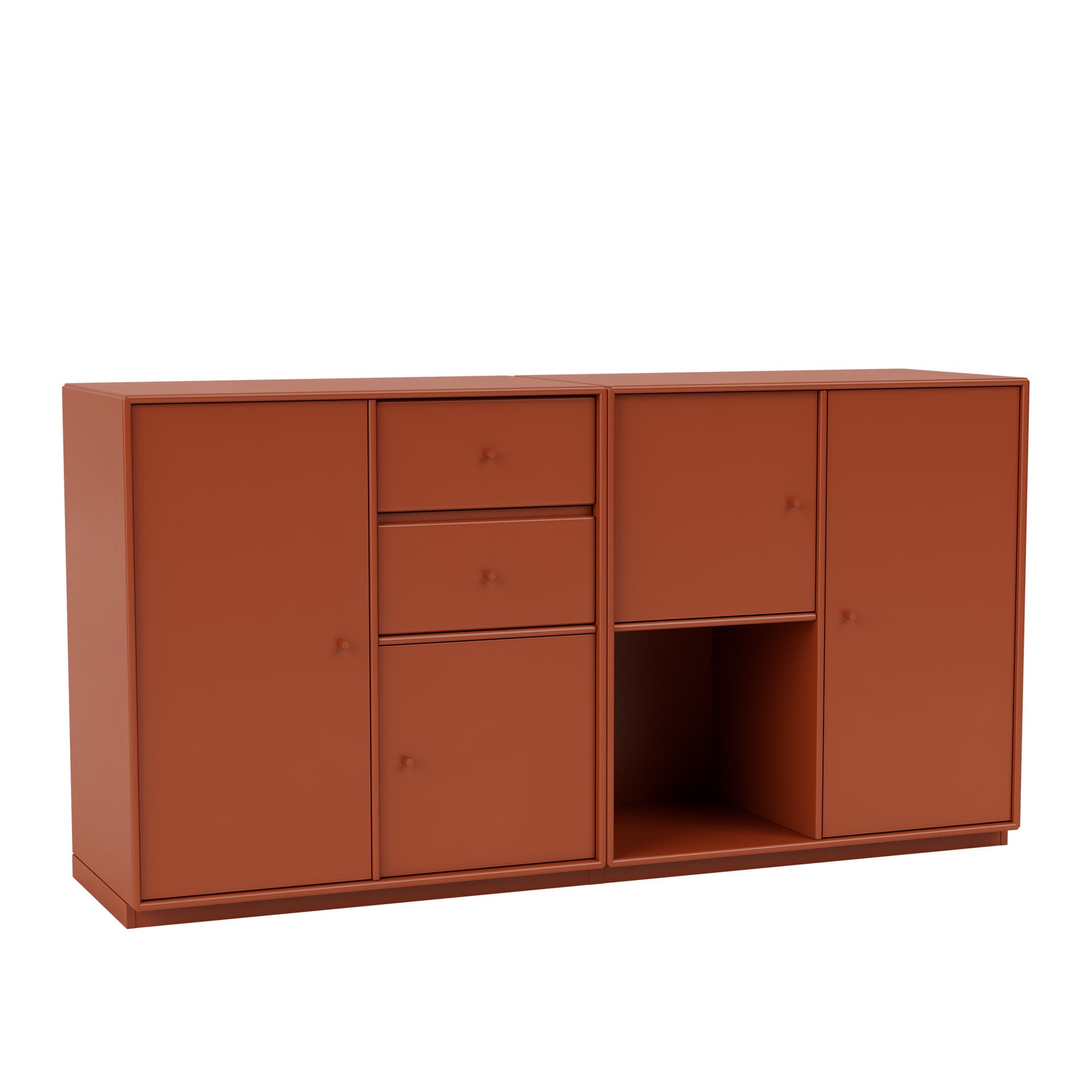 Montana - Couple Sideboard 162-Hokkaido 06 Plinth 3 cm - Skänkar och sideboards - Peter J. Lassen - Röd - Trä