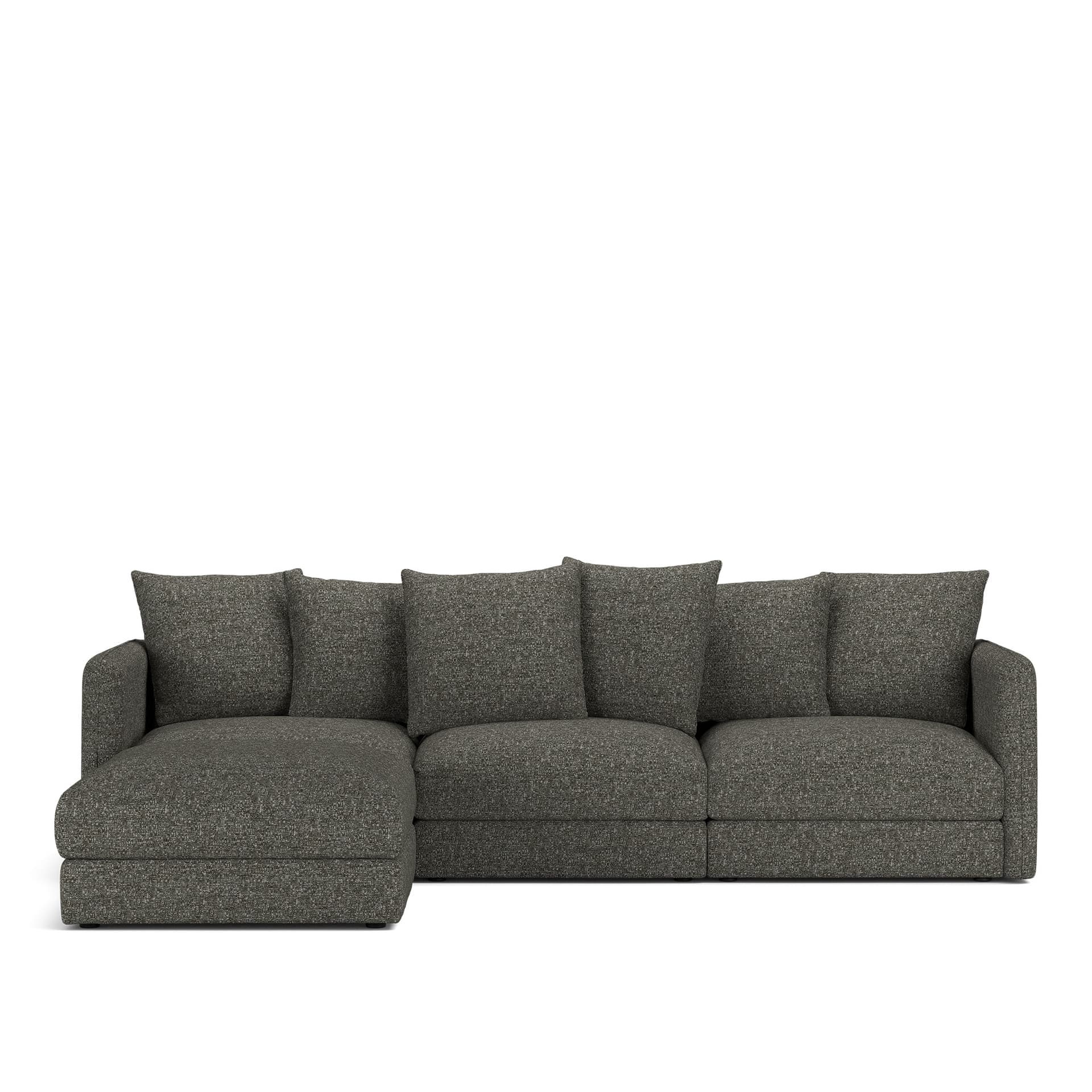 NOGA - Pavarotti 3-Seater + Footstool, Removable Cover, Cushion Variant 01, Lucinasco 06 - Soffor - Svart