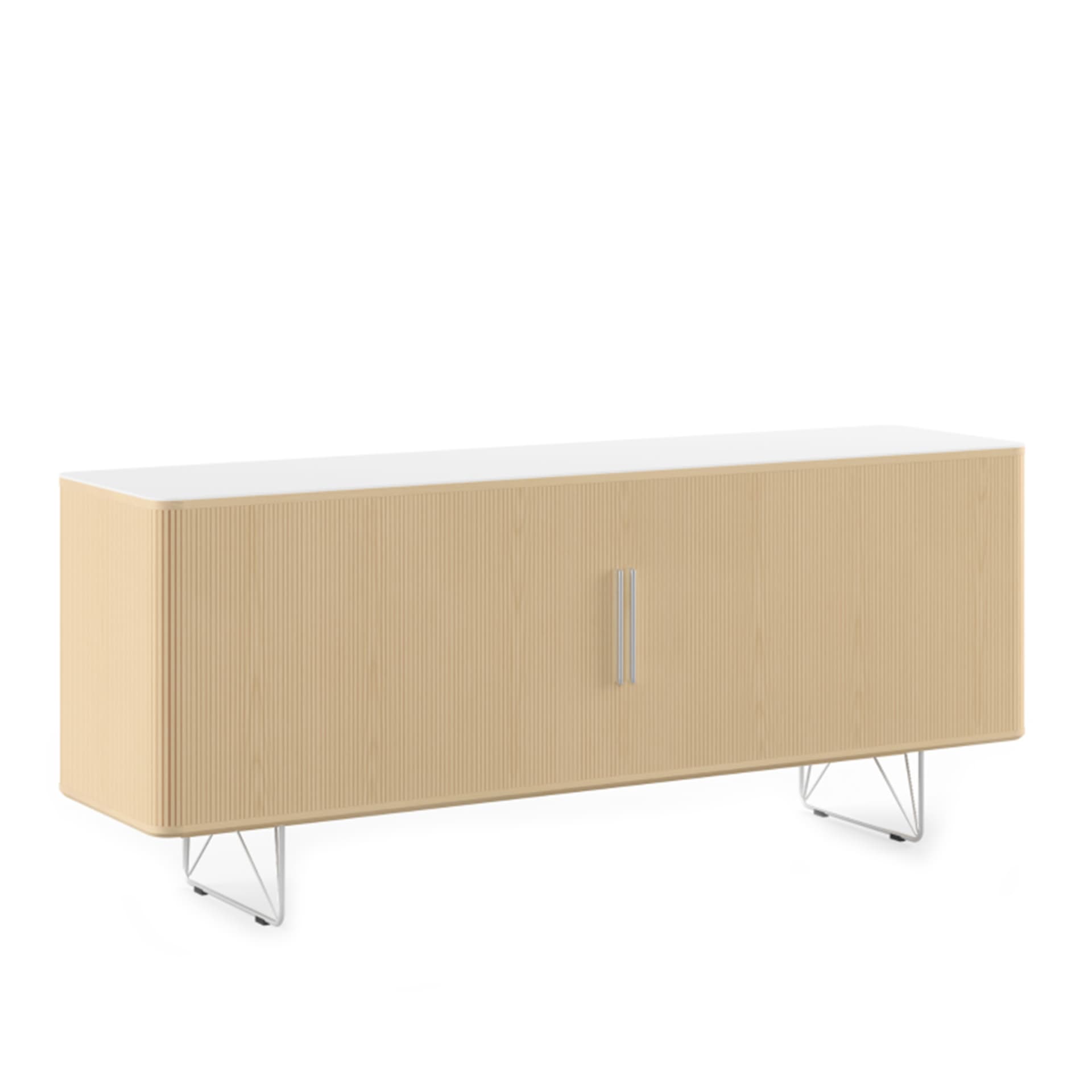Naver Collection - AK 2730 Skänk, Såpad ek, Underrede i Rostfritt stål - Skänkar och sideboards - Nissen & Gehl - Träfärgad - Naturmaterial/Metall/Trä