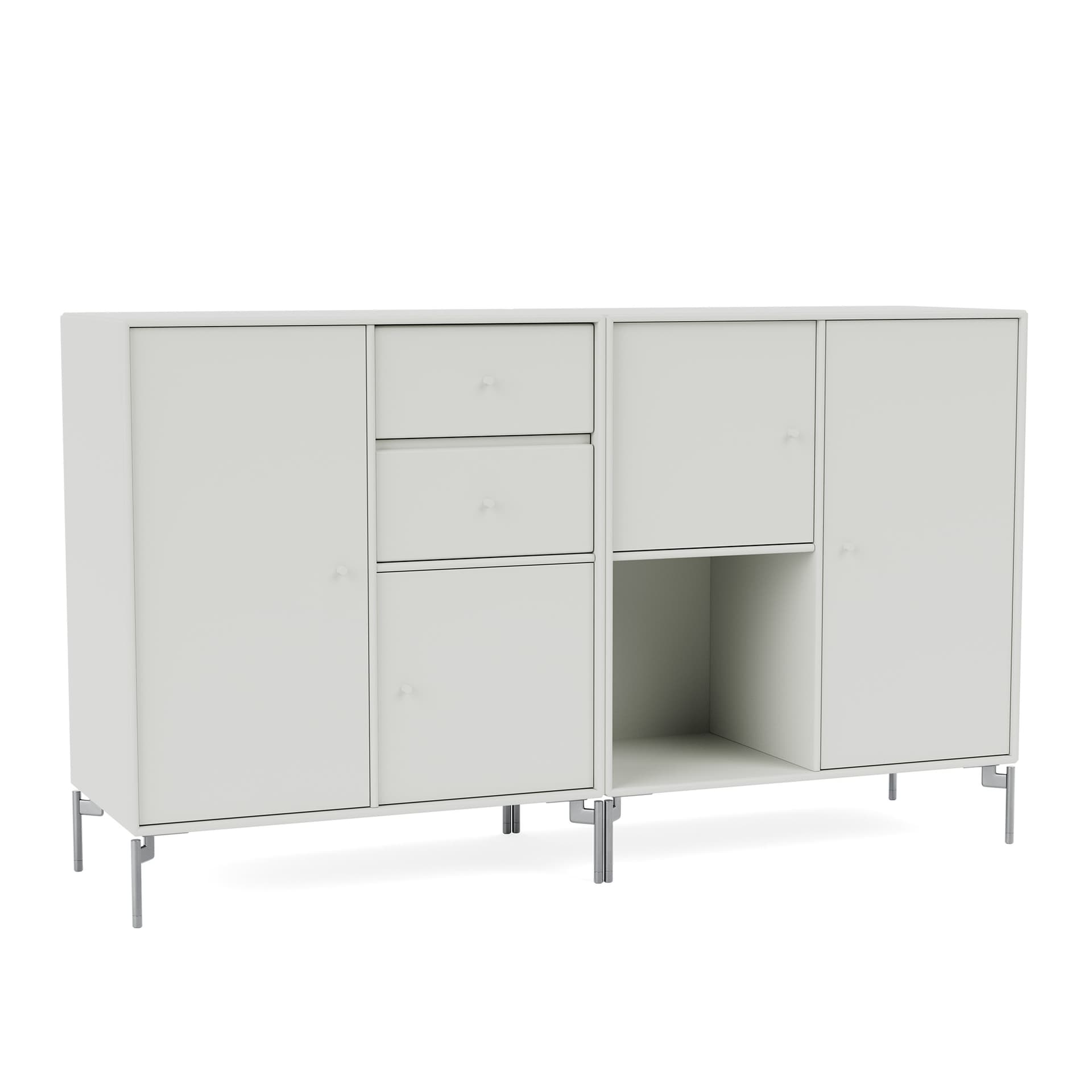 Montana - Couple Sideboard - Nordic / Matt Chrome Legs - Skänkar och sideboards - Peter J. Lassen - Grå