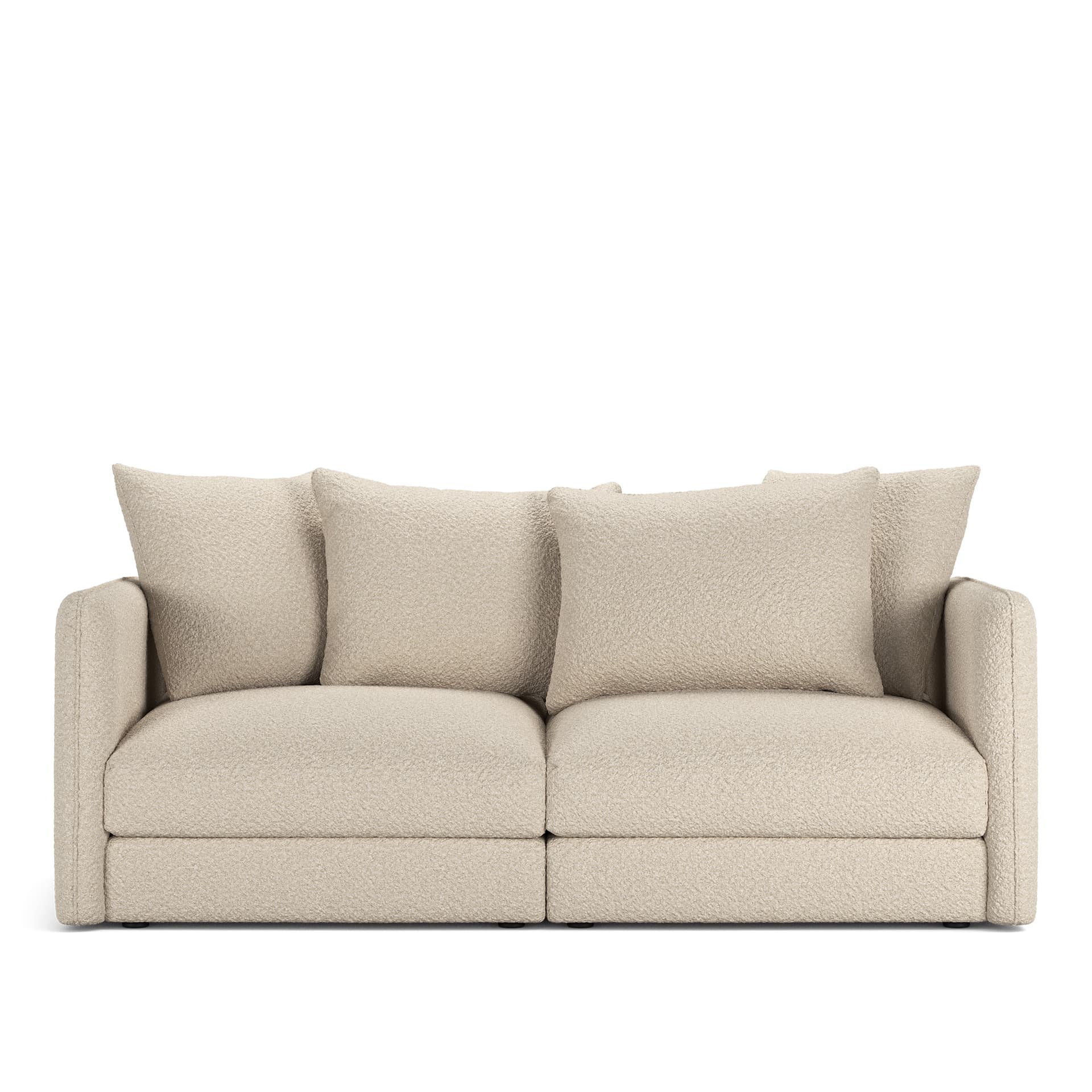 NOGA - Pavarotti 2-Seater, Fixed Cover, Cushion Variant 01, Ascot White - Soffor - Vit