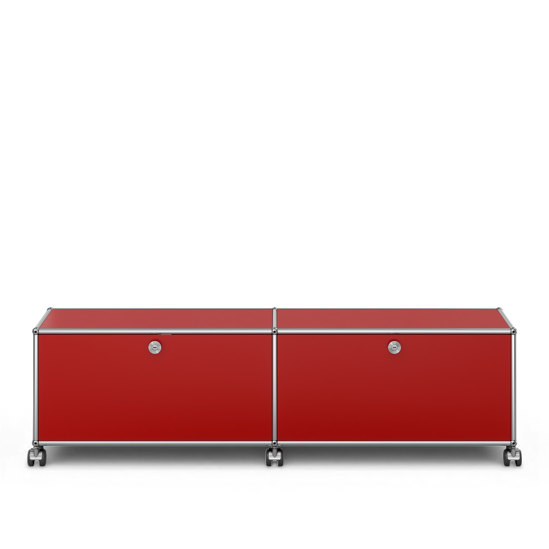 USM - USM Haller TV Furniture M61 USM Ruby Red - TV-bänkar - Fritz Haller & Paul Schärer - Röd - Metall