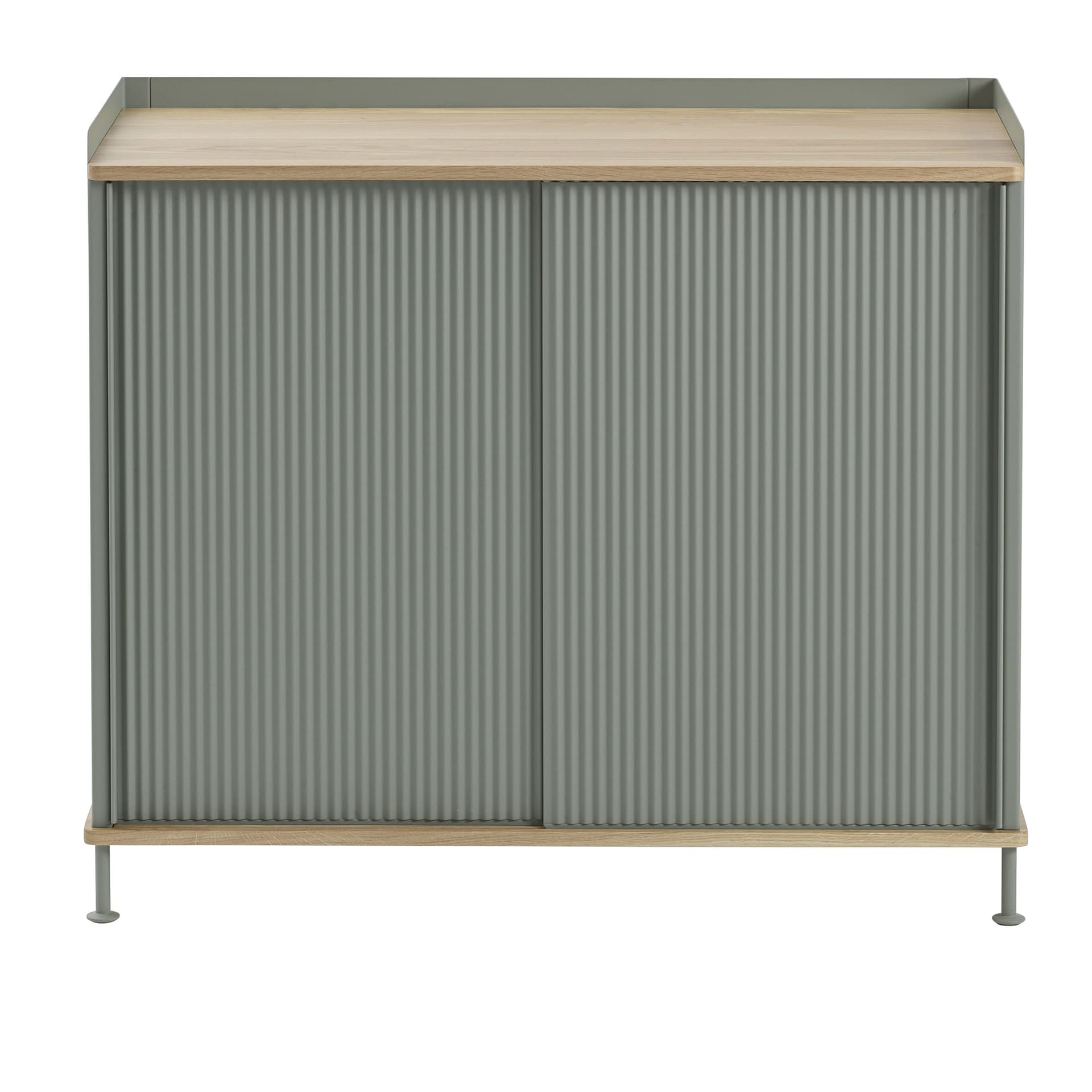 Muuto - Enfold Sideboard Tall, Oak/Dusty Green - Skänkar och sideboards - Thomas Bentzen - Grön - Metall/Trä