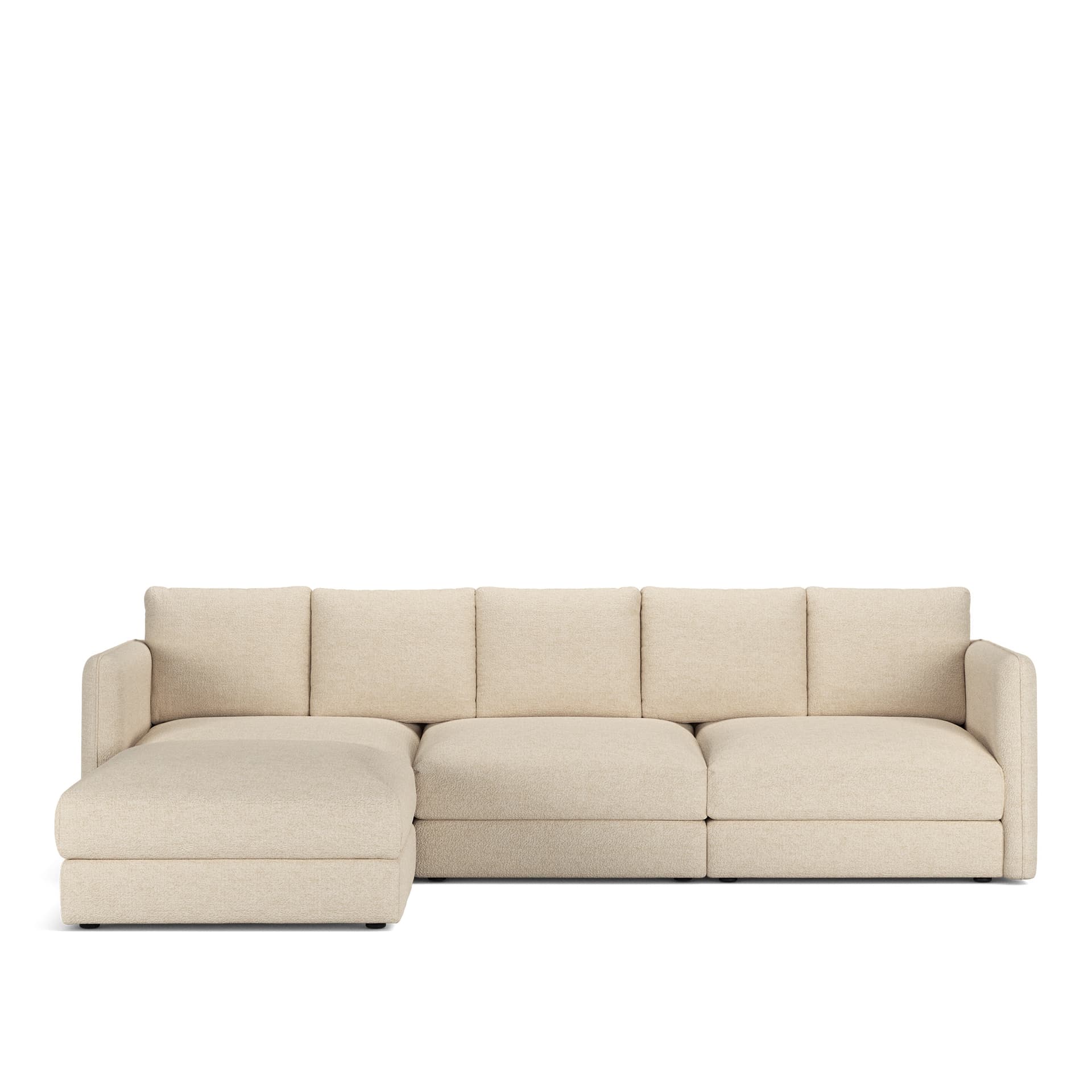 NOGA - Pavarotti 3-Seater + Footstool, Removable Cover, Cushion Variant 02, Lucinasco 20 - Soffor - Beige