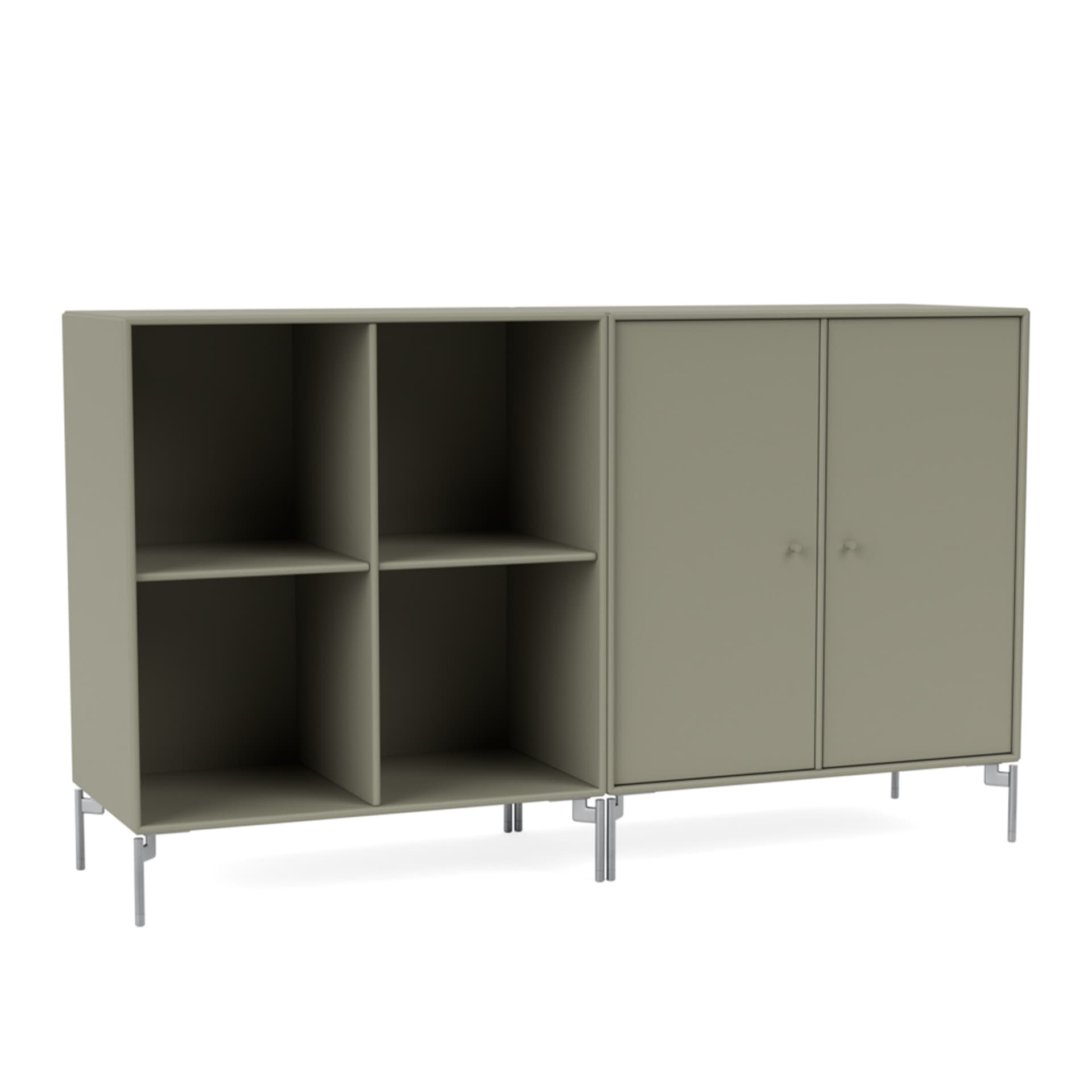 Montana - Pair Classic Sideboard 144-Fennel Matt Chrome - Skänkar och sideboards - Peter J. Lassen - Grön - Trä