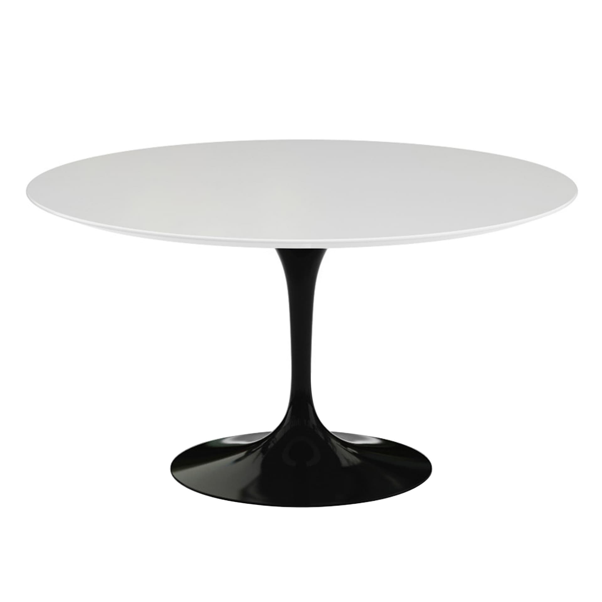 Knoll - Saarinen Round Table - Matbord, Ø 137 cm, Svart underrede, skiva i Vit laminat - Matbord - Eero Saarinen - Svart - Laminat/Metall