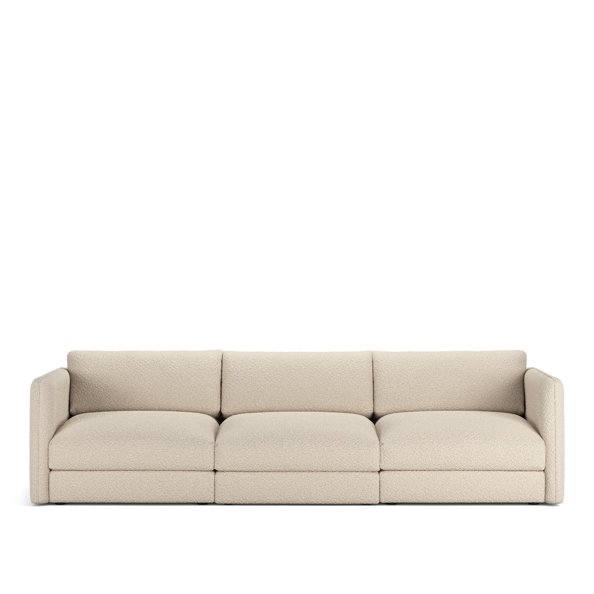 NOGA - Pavarotti 3-Seater, Fixed Cover, Cushion Variant 03, Ascot White - Soffor - Vit