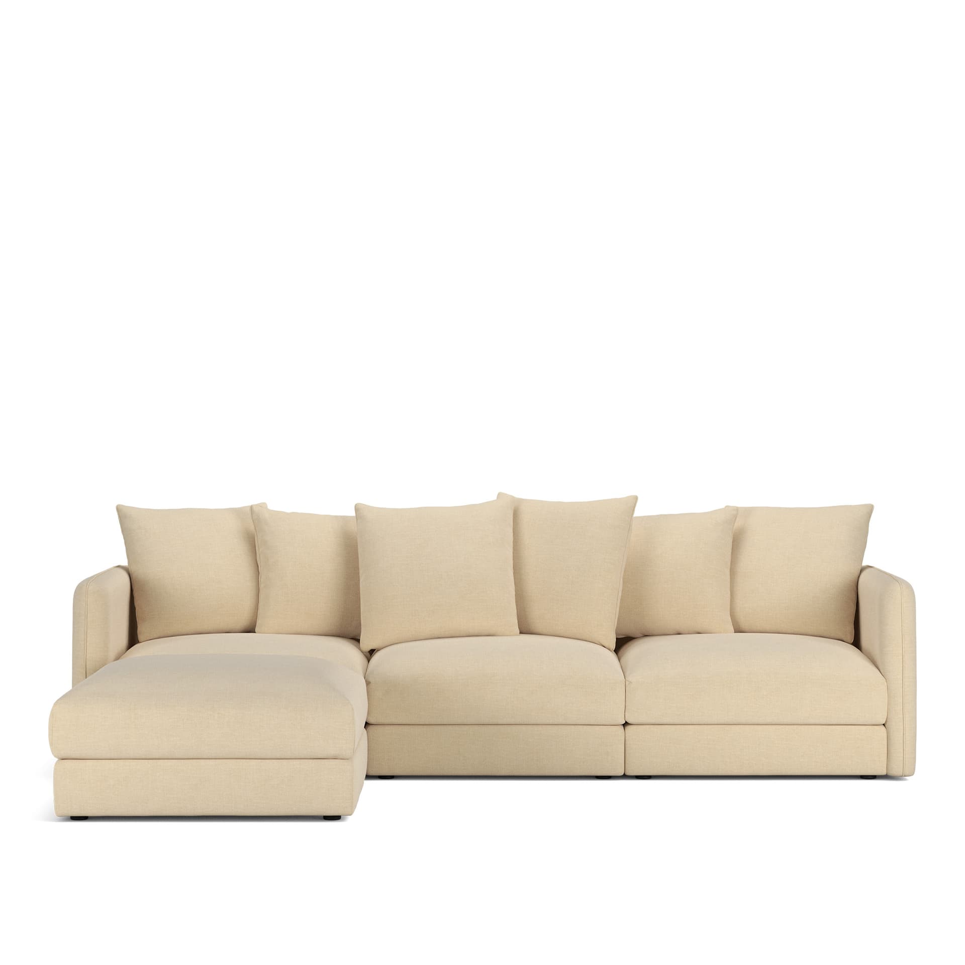 NOGA - Pavarotti 3-Seater + Footstool, Removable Cover, Cushion Variant 01, Sienna 101 - Soffor - Beige