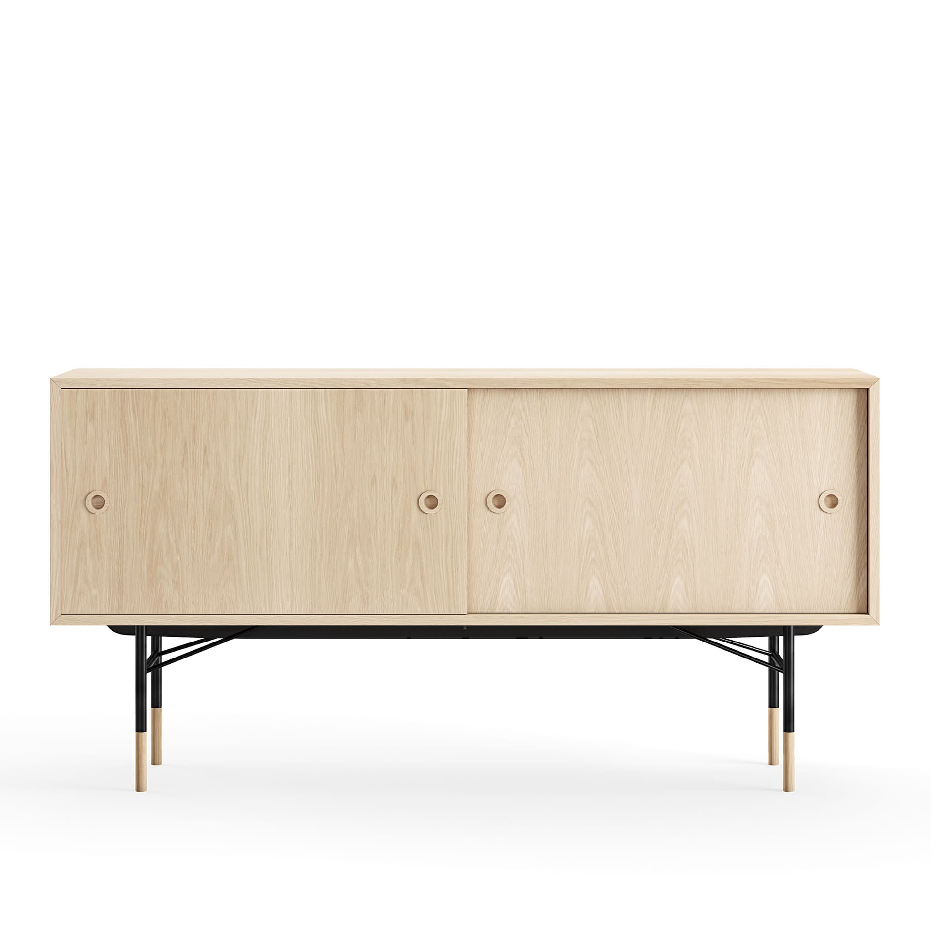 House of Finn Juhl - Sideboard Without Tray Unit, Oak Veneer, Black Steel - Skänkar och sideboards - Finn Juhl - Träfärgad - Metall/Trä