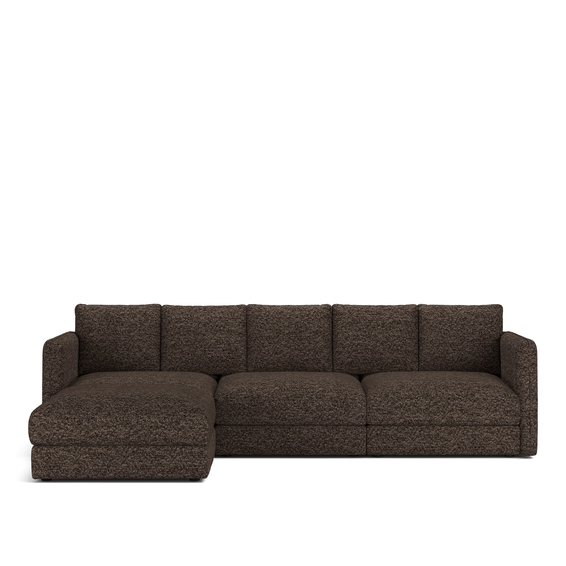 NOGA - Pavarotti 3-Seater + Footstool, Fixed Cover, Cushion Variant 02, Lucinasco 17 - Soffor - Brun