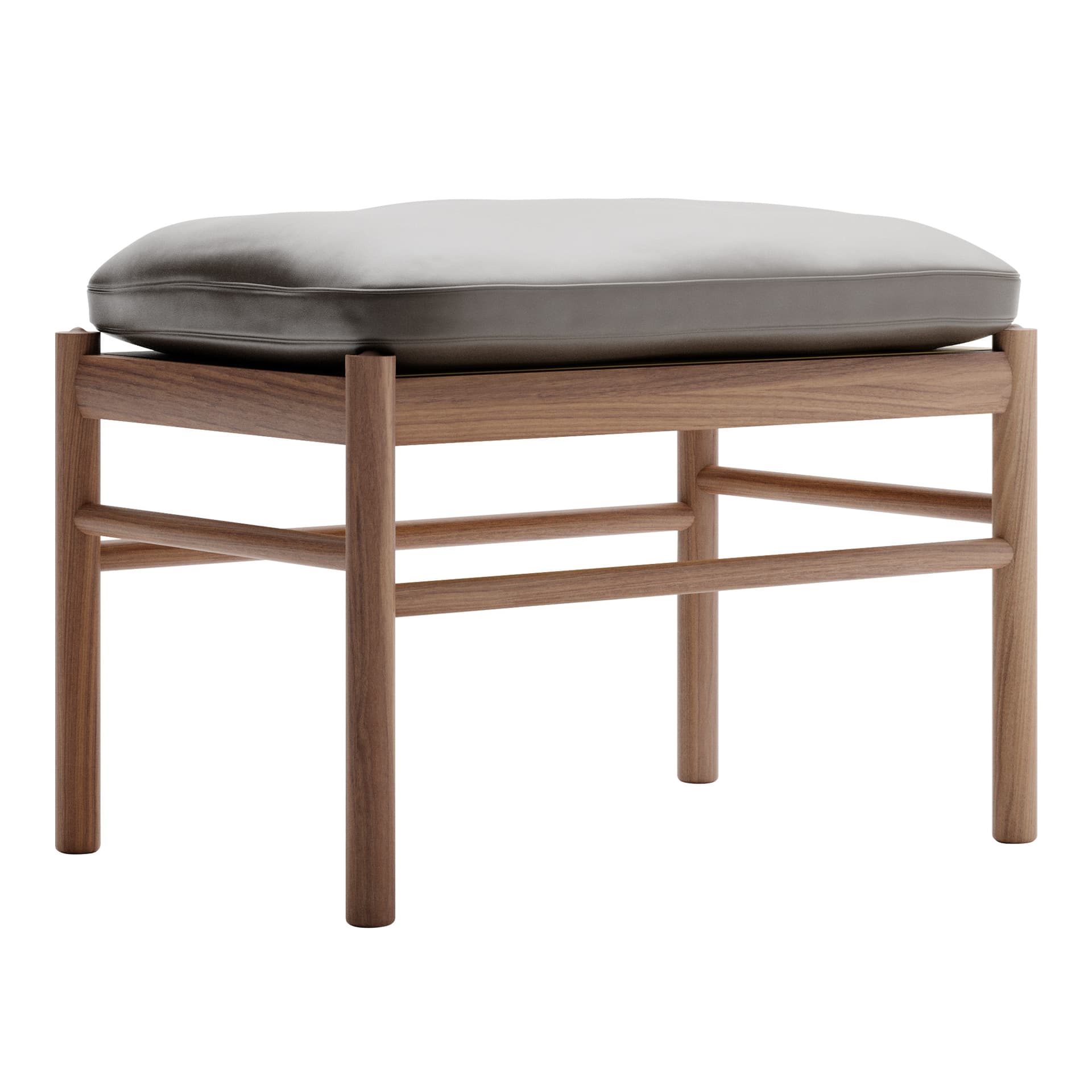Carl Hansen - OW149F - Colonial Footstool, Oljad Valnöt, Lädergrupp B Thor - 306 - Fotpallar - Ole Wanscher - Brun - Läder/Trä