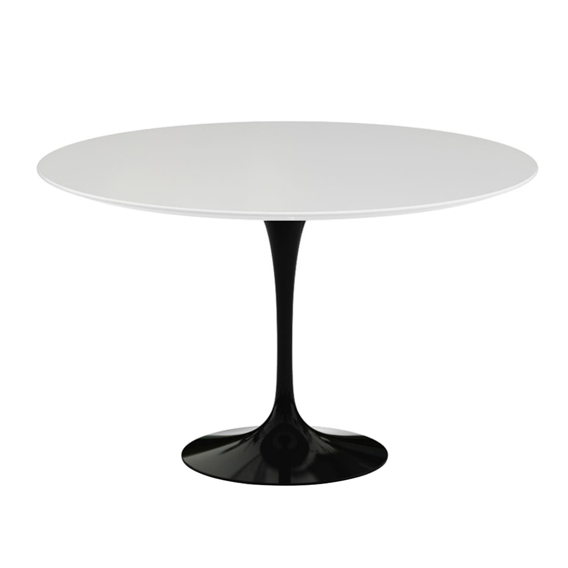Knoll - Saarinen Round Table - Matbord, Ø 120 cm, Svart underrede, skiva i Vit laminat - Matbord - Eero Saarinen - Svart - Laminat/Metall