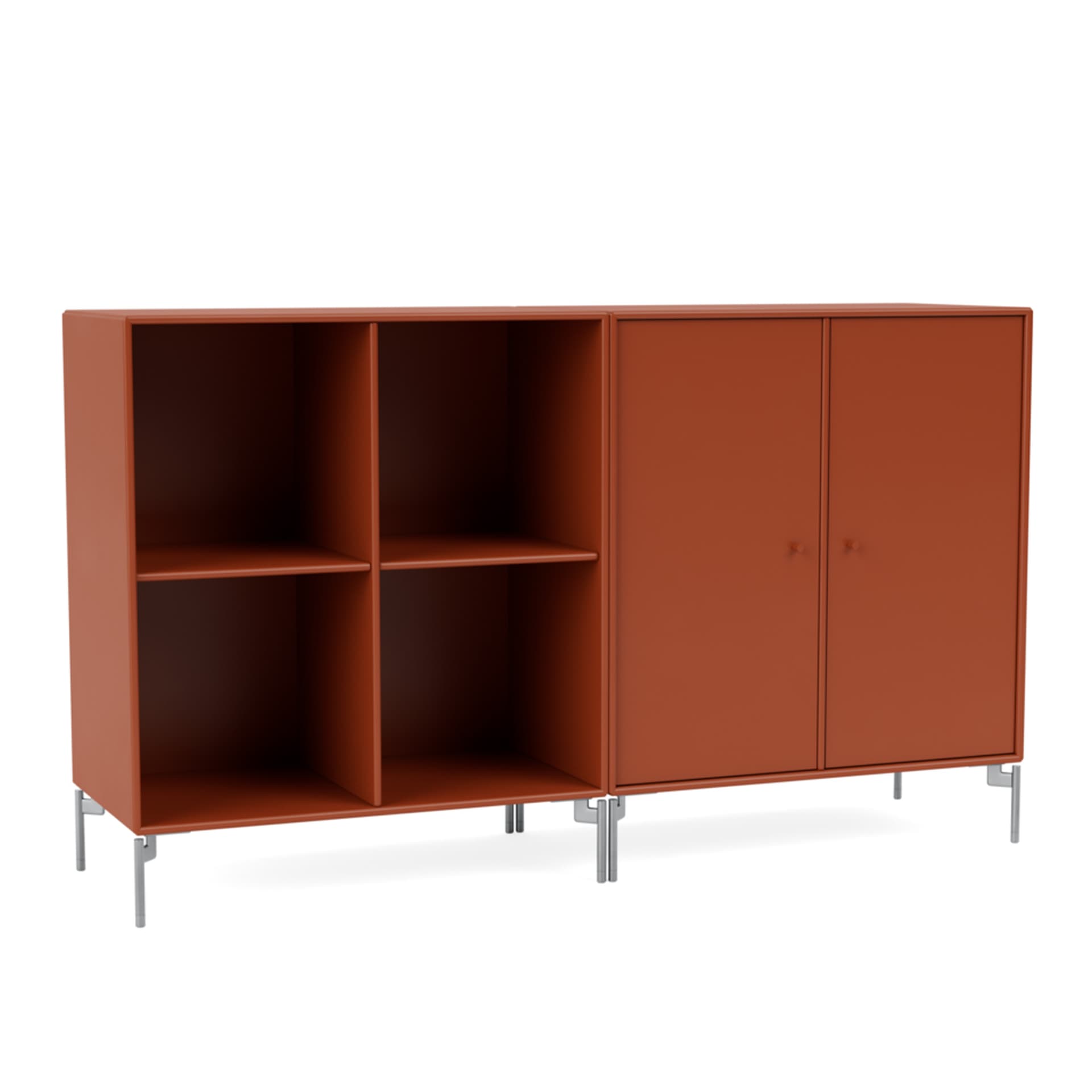 Montana - Pair Classic Sideboard 162-Hokkaido Matt Chrome - Skänkar och sideboards - Peter J. Lassen - Röd - Trä