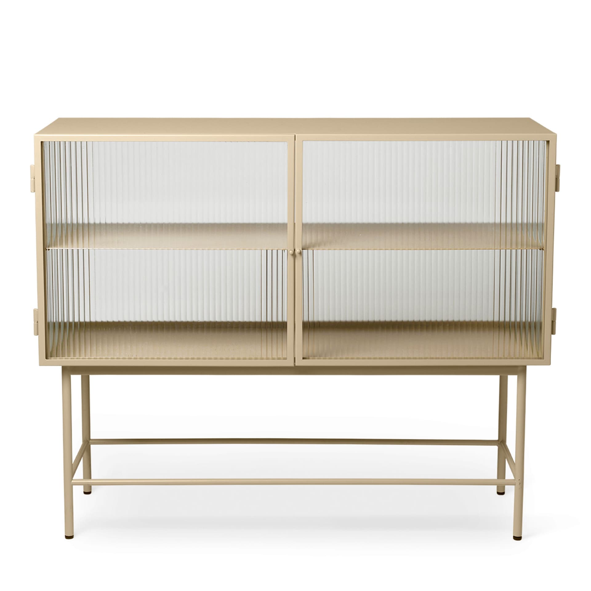 Ferm Living - Haze Sideboard Reeded Glass / Cashmere - Skänkar och sideboards - SAYS WHO - Glas/Metall